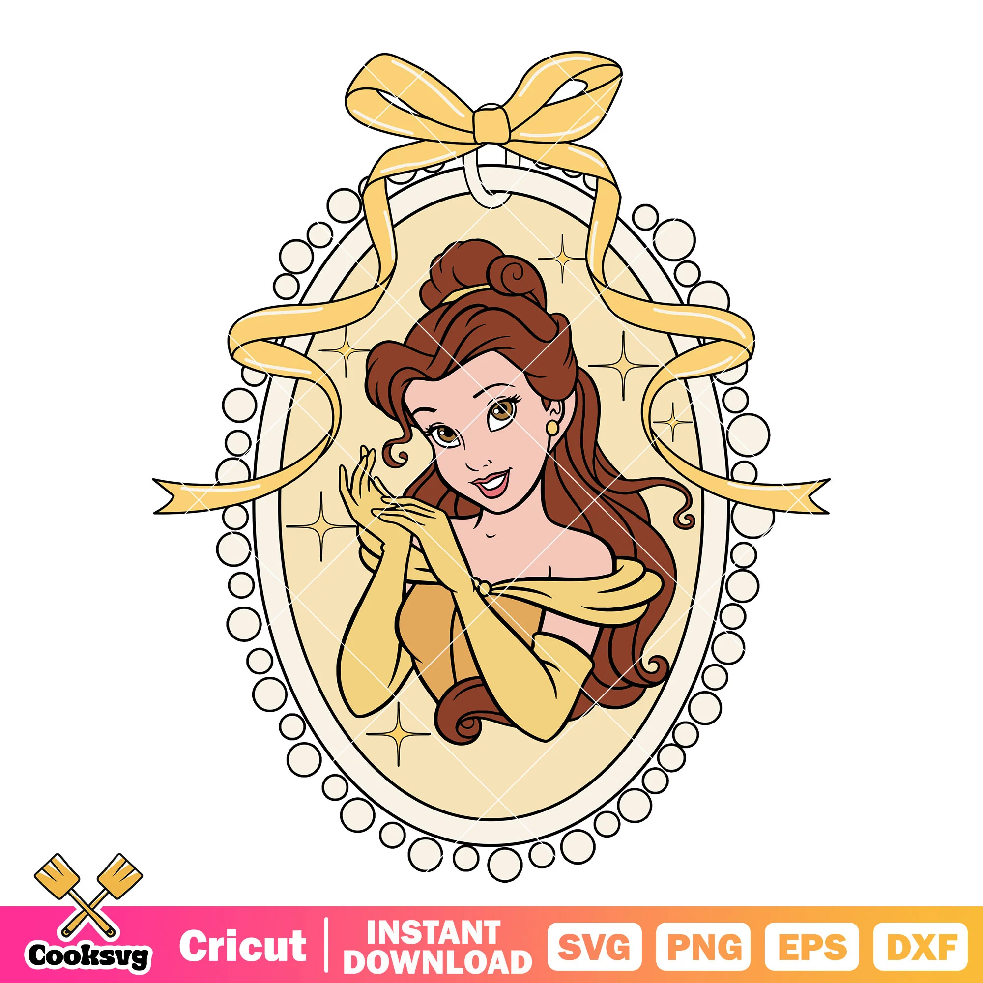 Belle the princess and bow tie mirror png, disney princess belle png