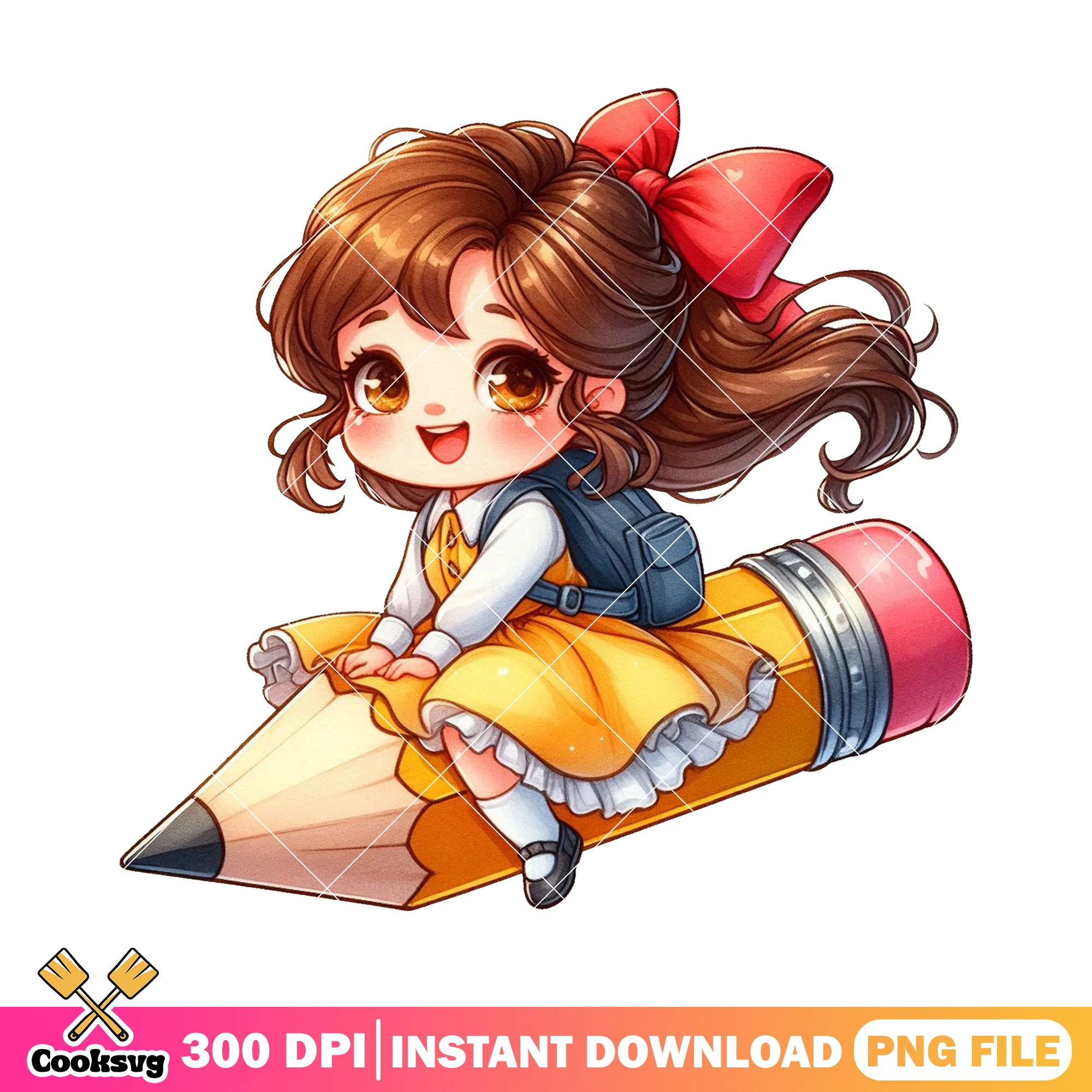 Belle with yellow pencil png, go back to school png, disney dress png