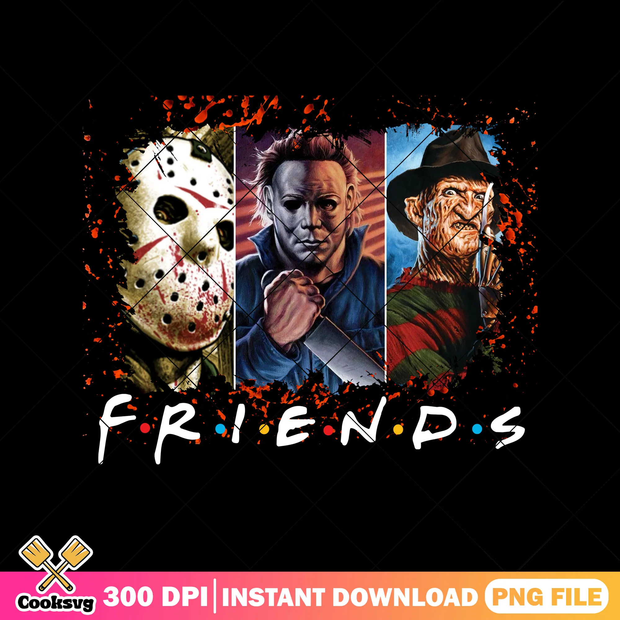 Best friends horror movie characters png, halloween nights png