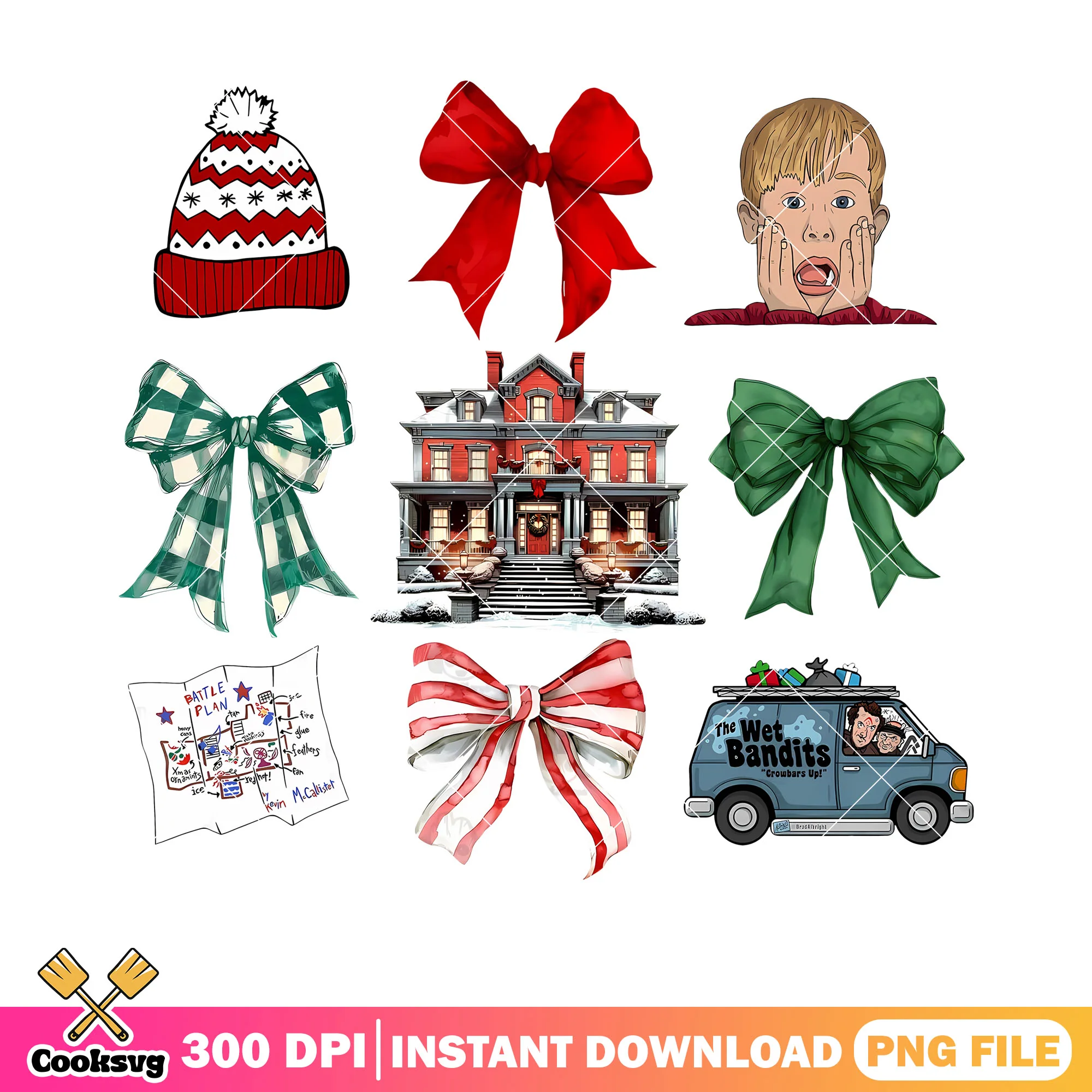 Big face kevin mccallister xmas png, christmas beani png, home alone png