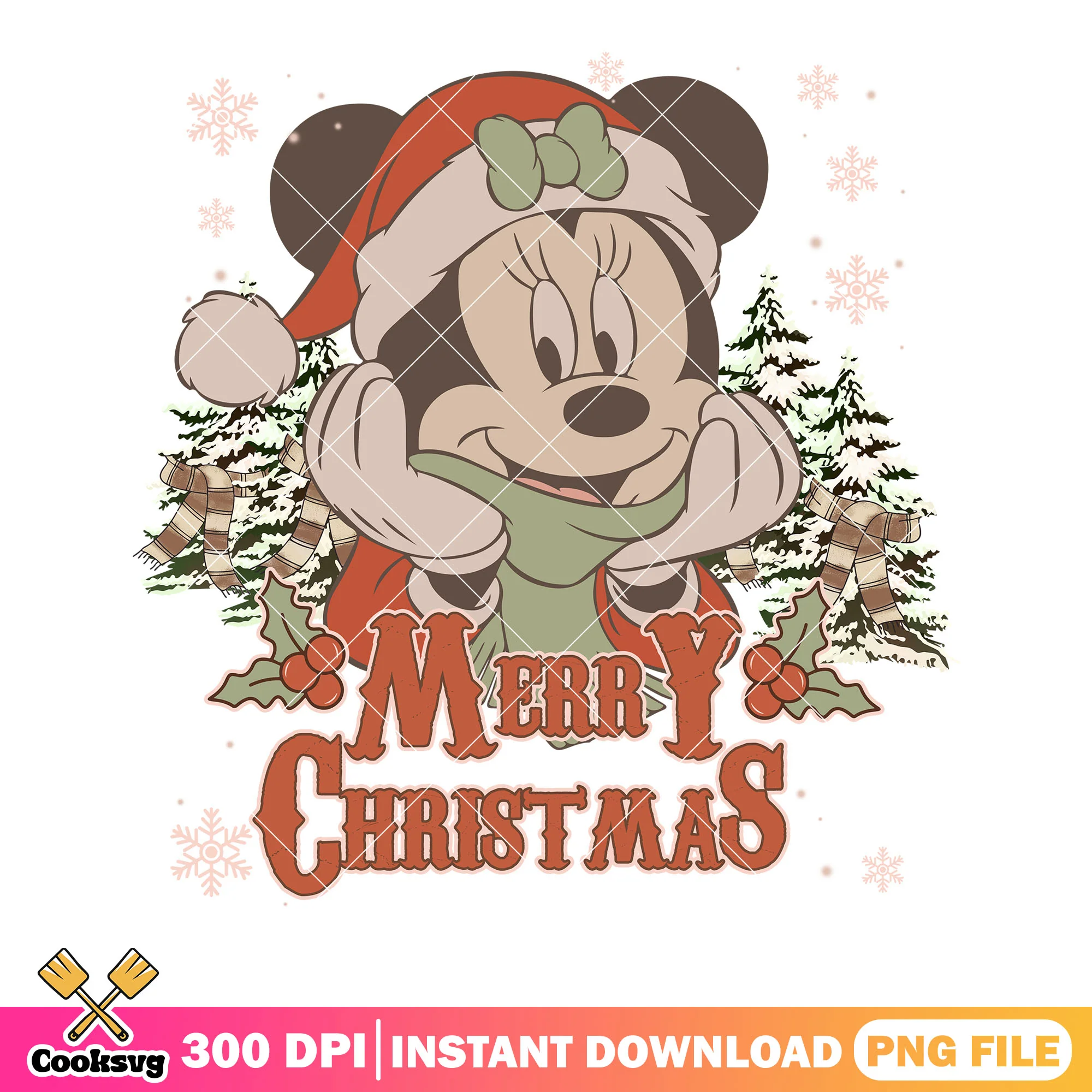 Big face minnie santa hat png, mickey and friends png, disney decor png