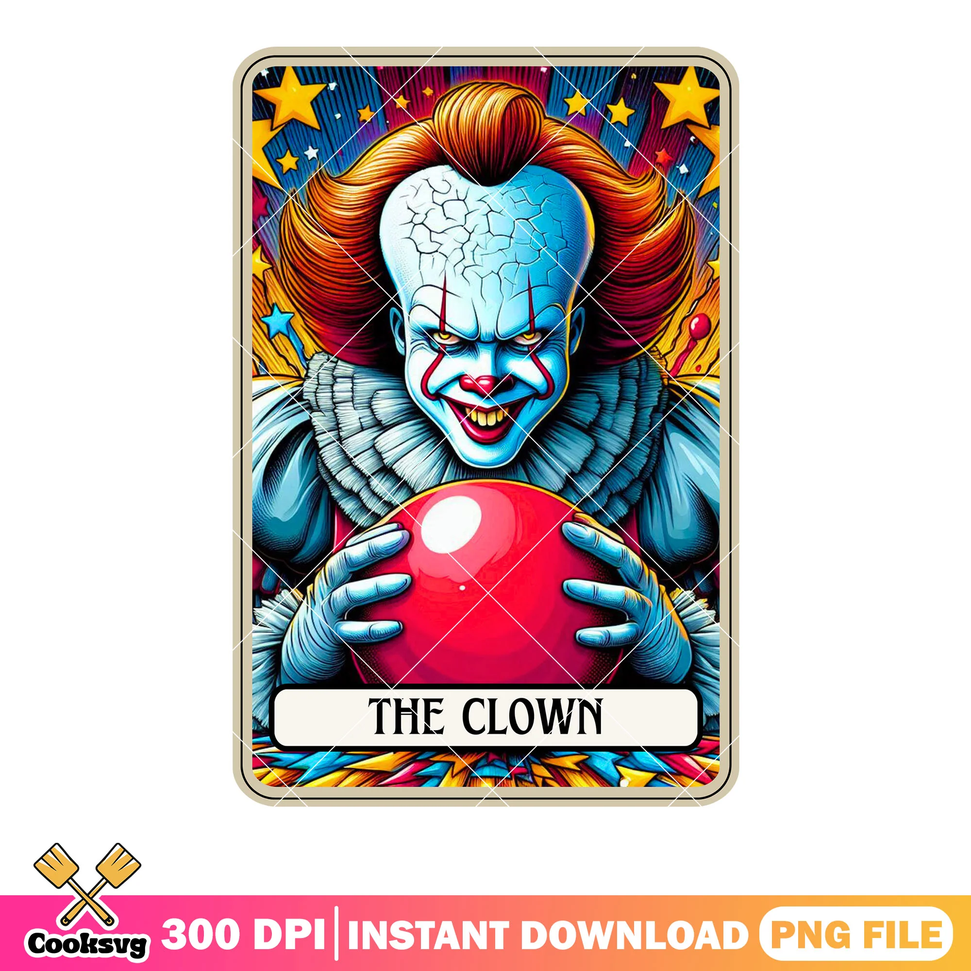 Big forehead penny wise png, red pearl png, art the clown png