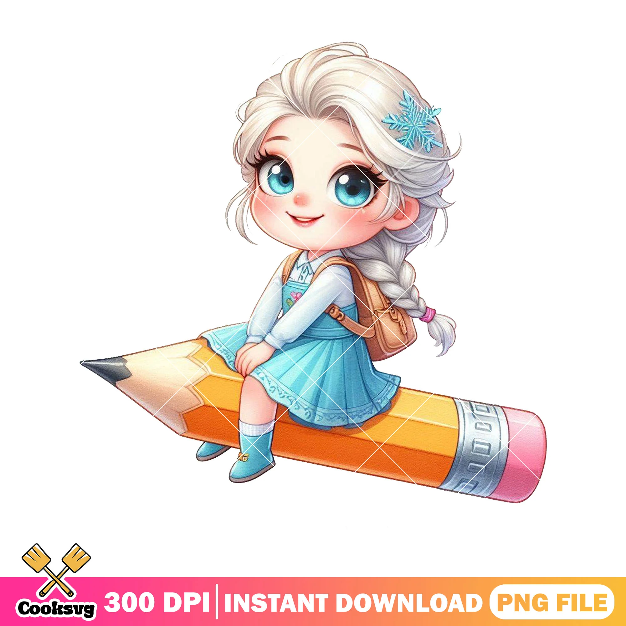 Big pencil and elsa png, welcome back to school png, elsa costum png