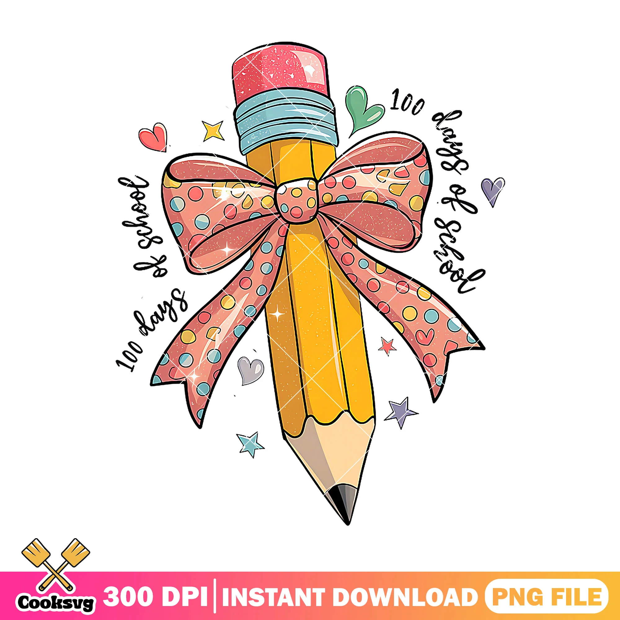 Big pencil with bow png, back to school art png, pencil design png