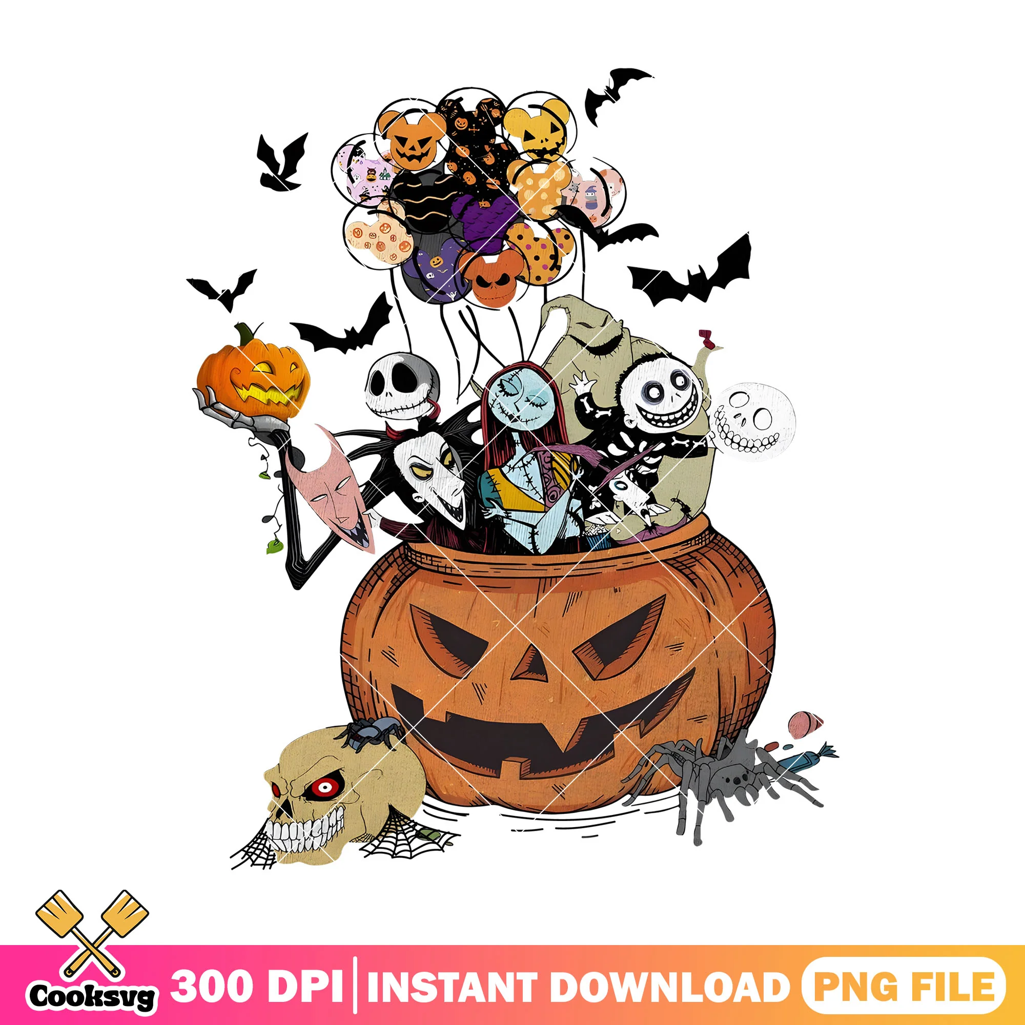 Big pumpkin with jack friends png, jack friend png, halloween happy png