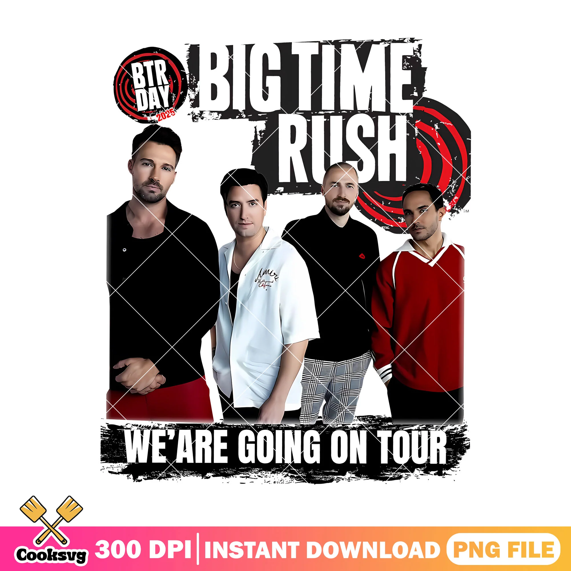 Big time rush real on tour png, big time rush 2025 png, 90s vintage png