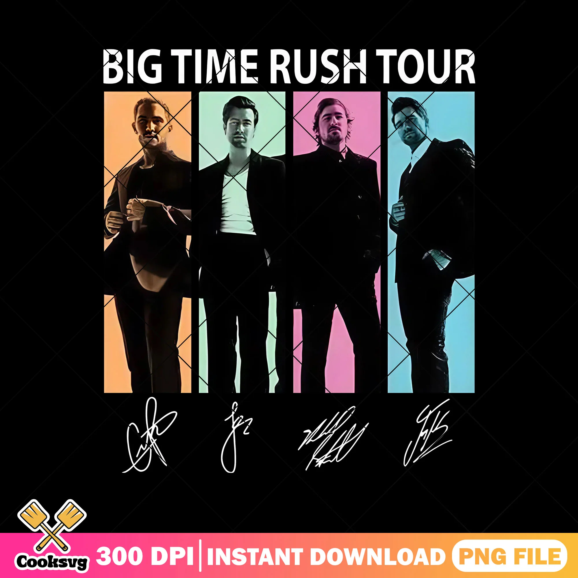 Big time rush sign tour png, big time rush png, btr band tee png