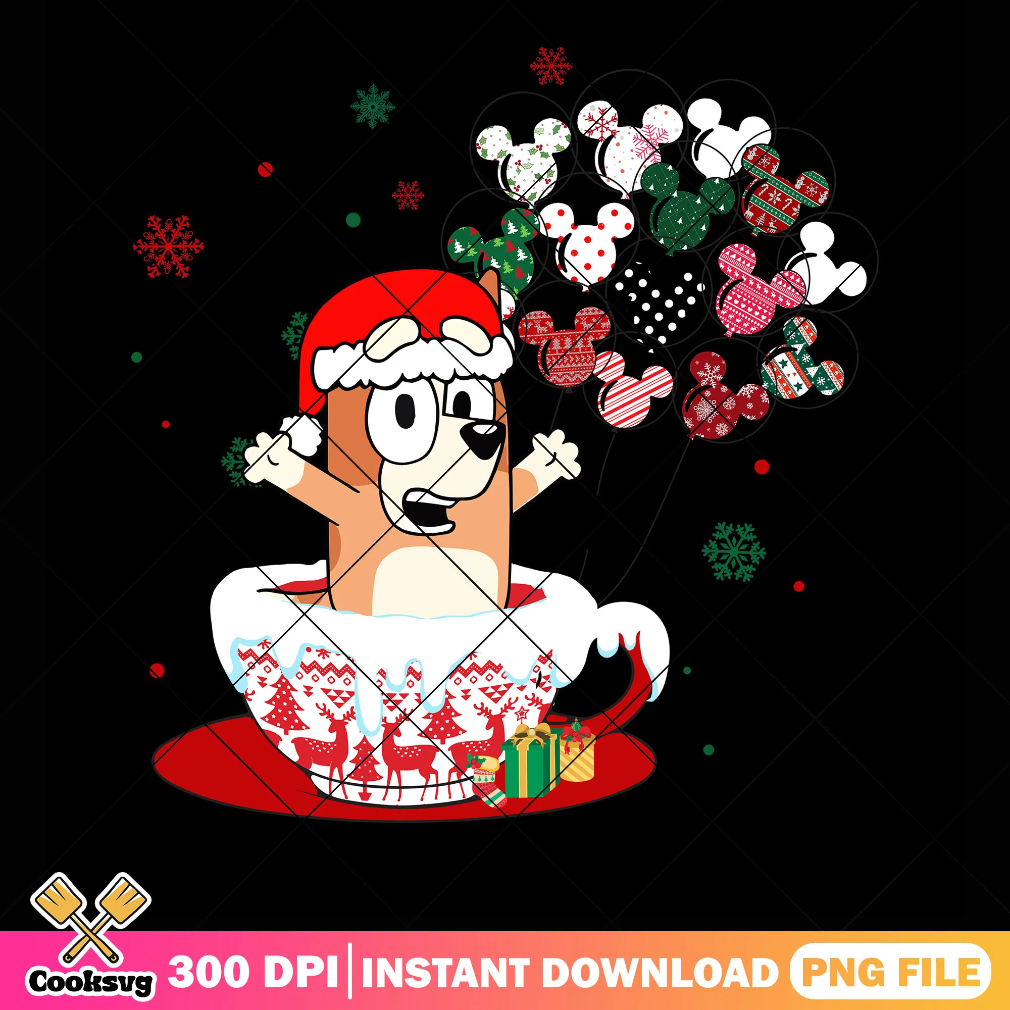 Bingo santa hat christmaspng, santa ostume png, bluey movie png