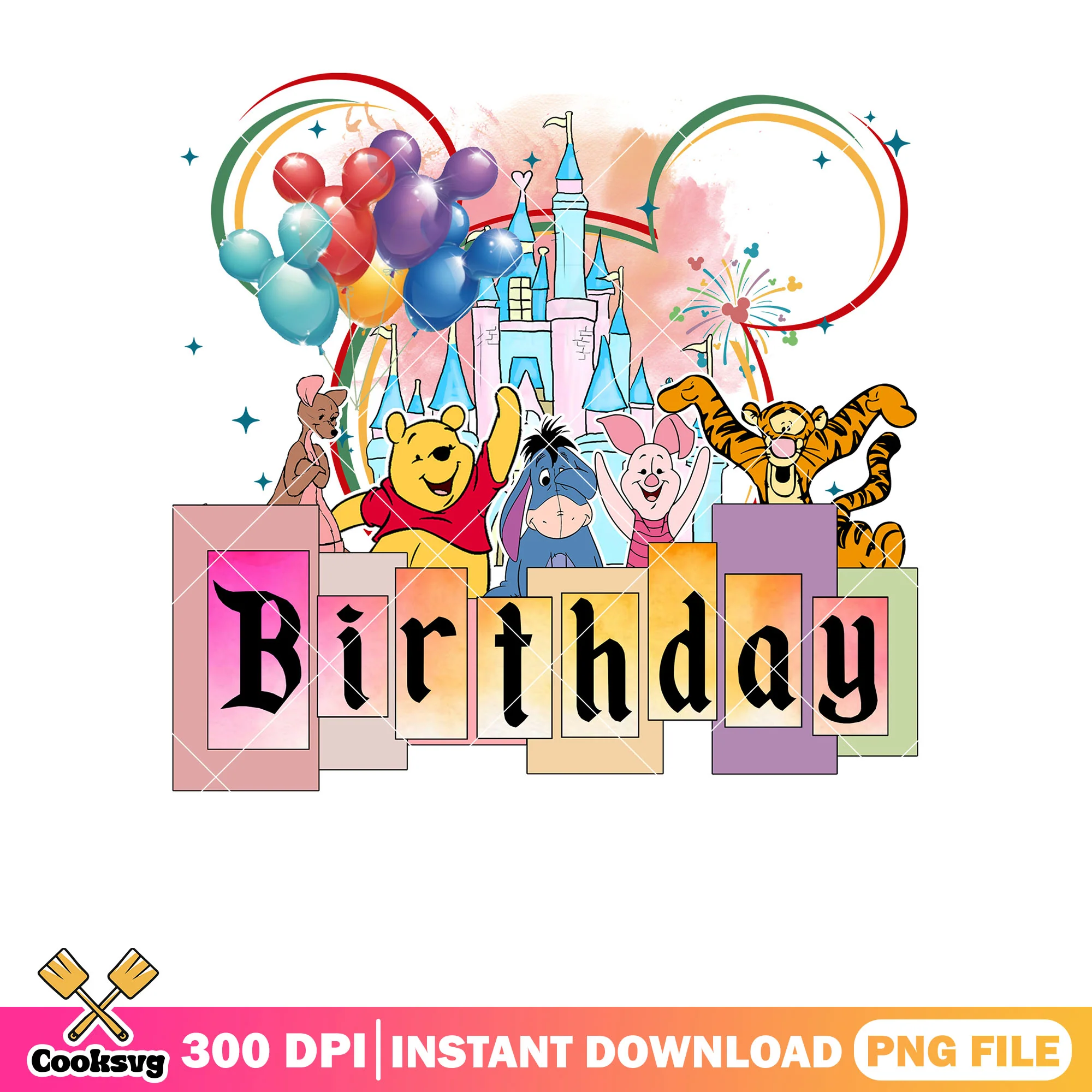 Birthday crew pooh friend png, birthday party png, winnie pooh png