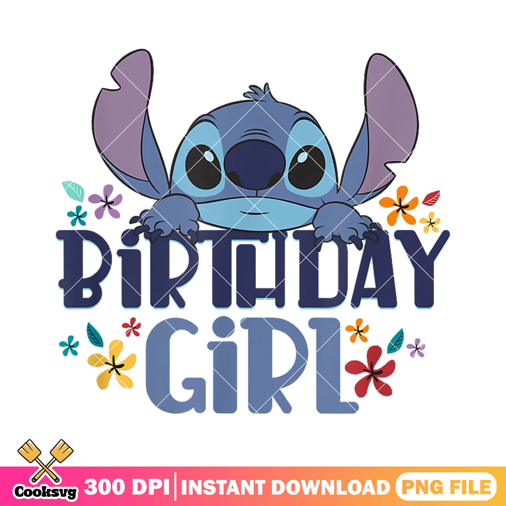 Birthday girl with stitch png, stitch birthday png, disney birthday girl png