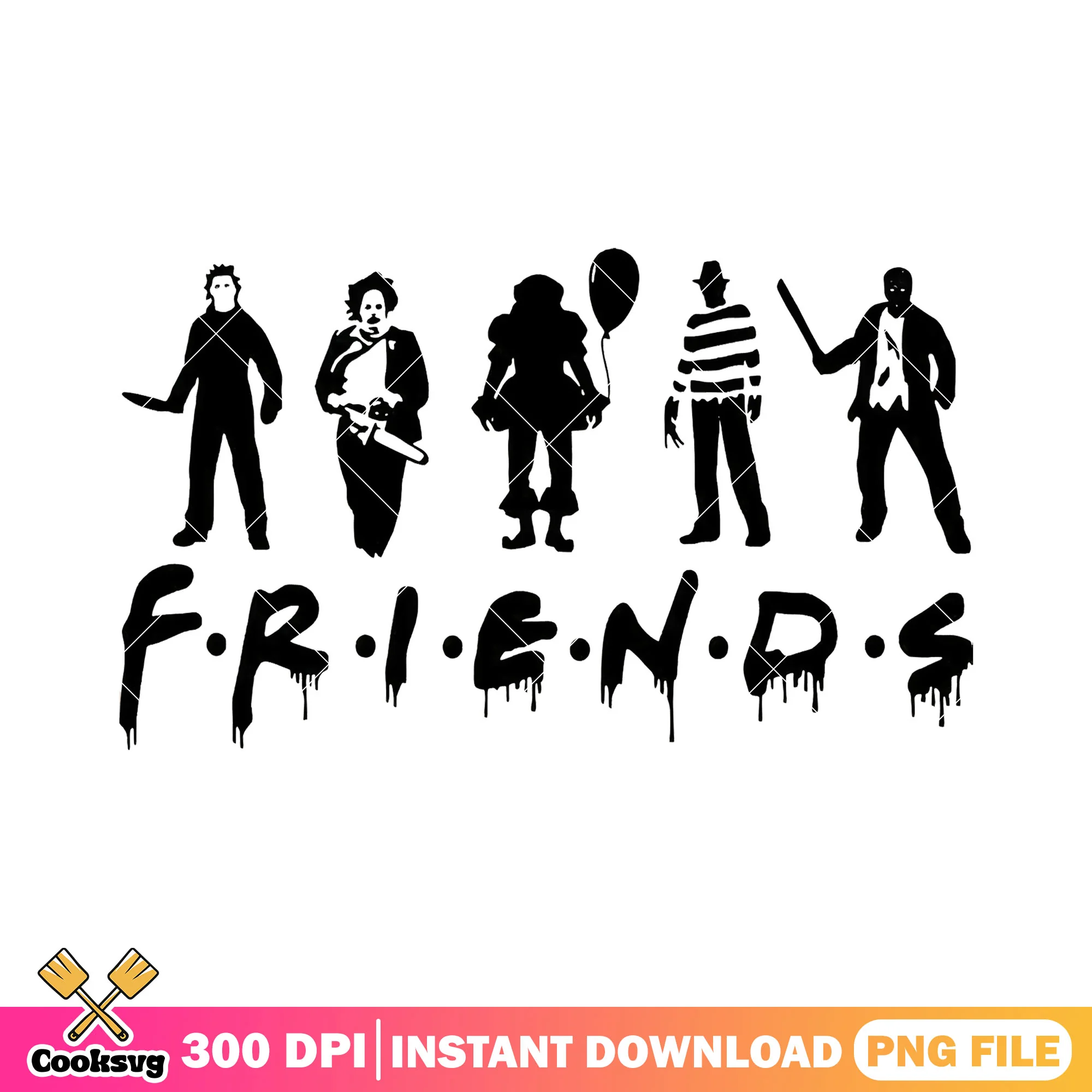 Black friends of horror characters png, scary movies to watch png
