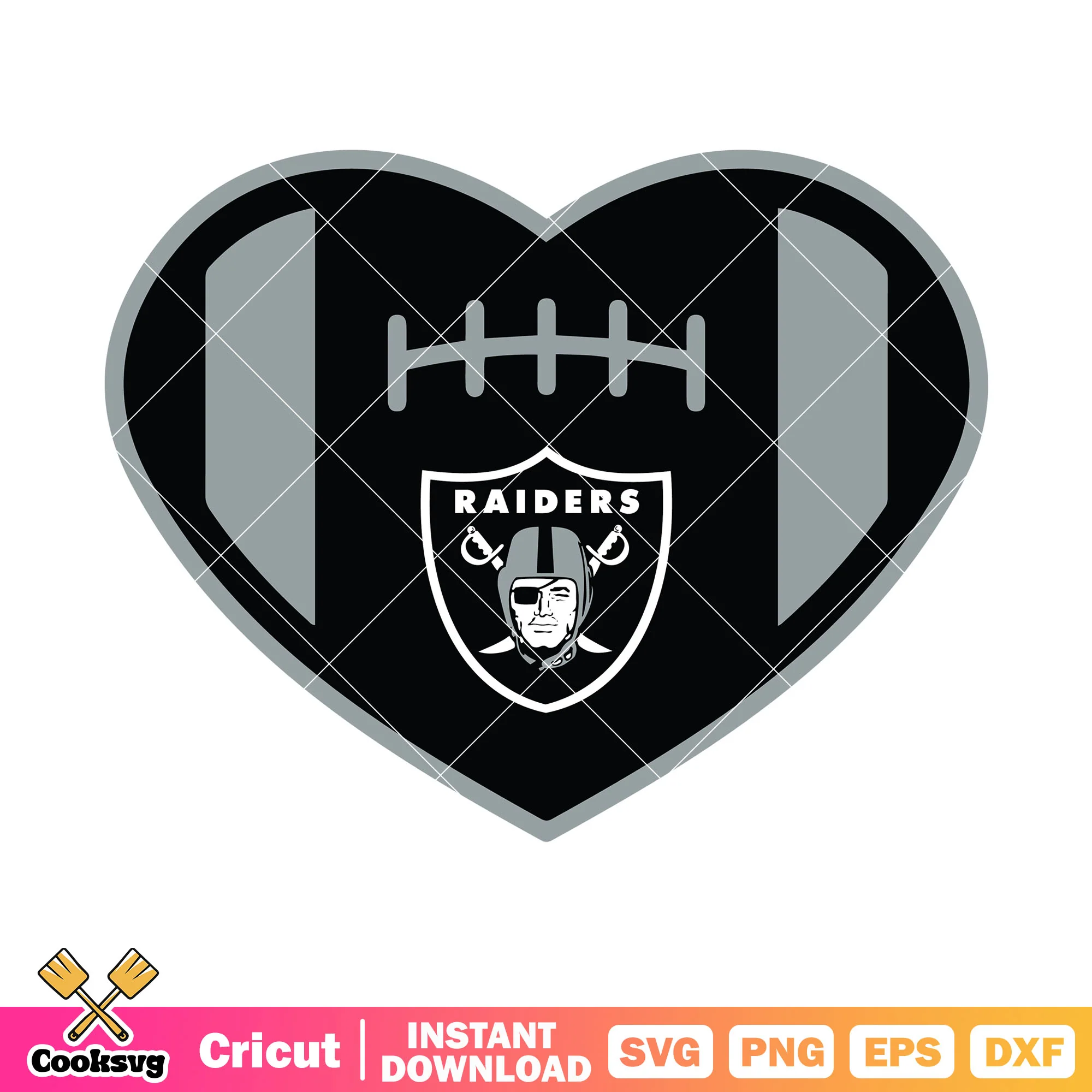 Black heart raiders rugby svg, oakland raiders svg, rugby ball svg