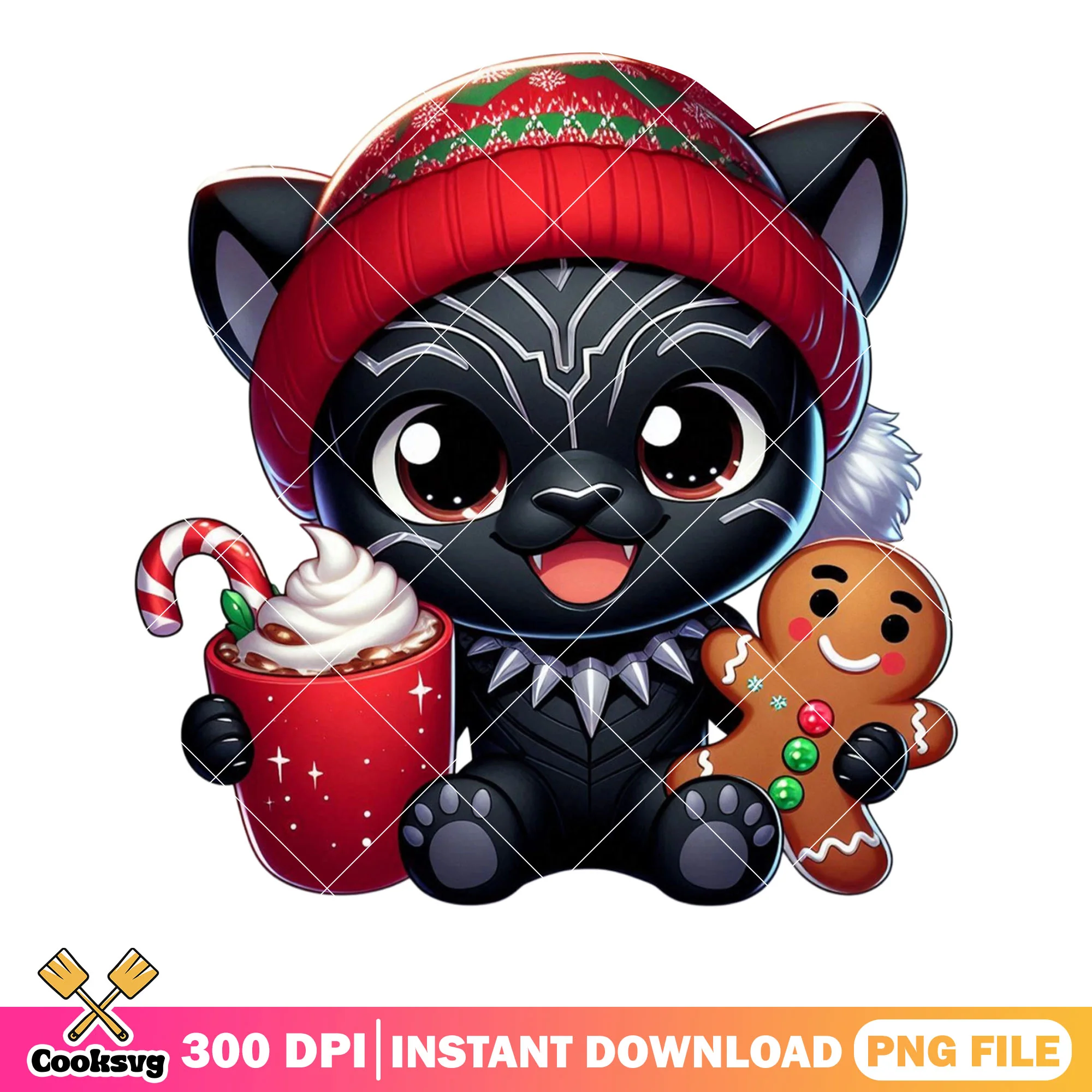 Black panther card png, black panther inflatable png, festival png