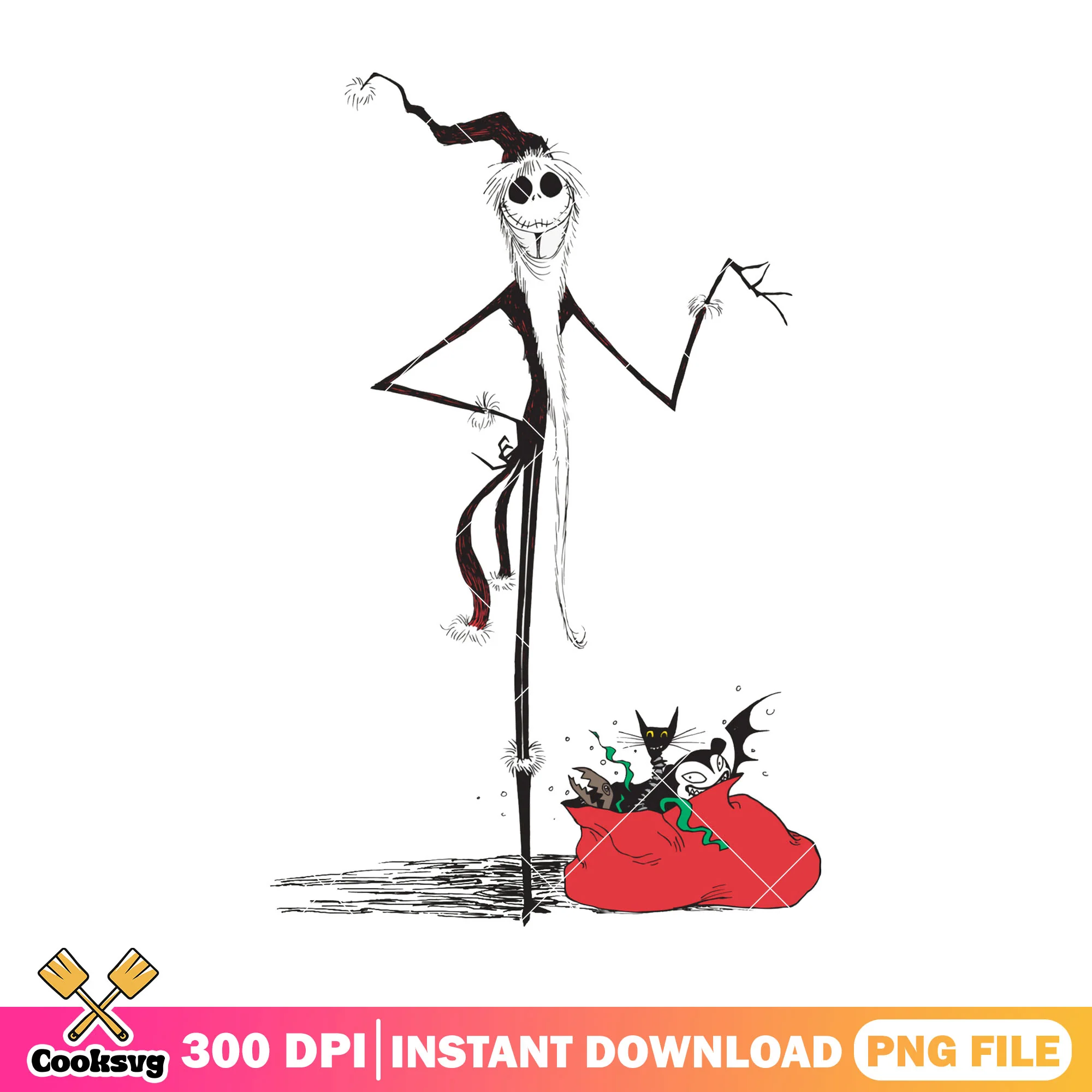 Black santa costume design png, happy halloween png, disney horror png