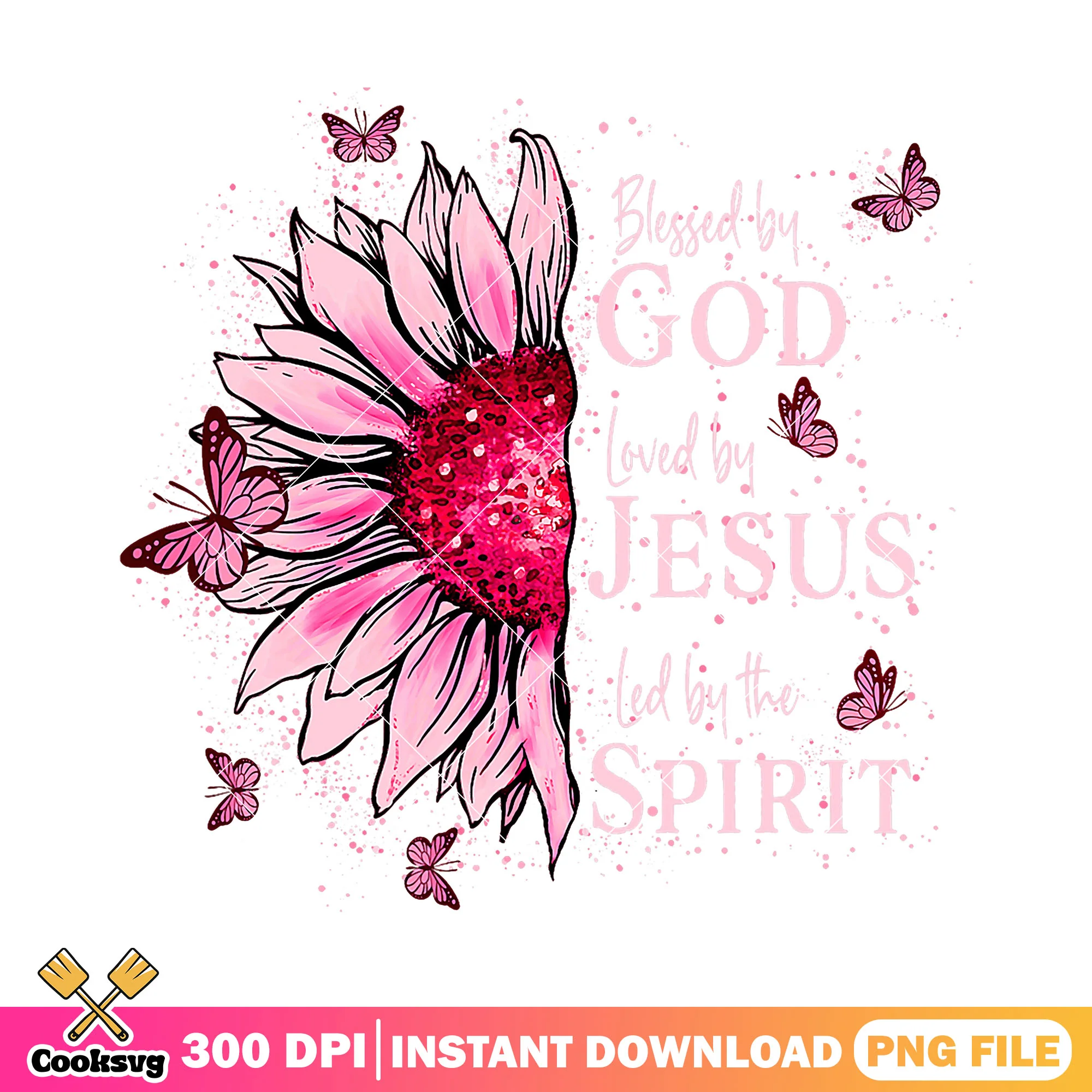 Blessed love god jesus flower png, god blessed png, god spirit png