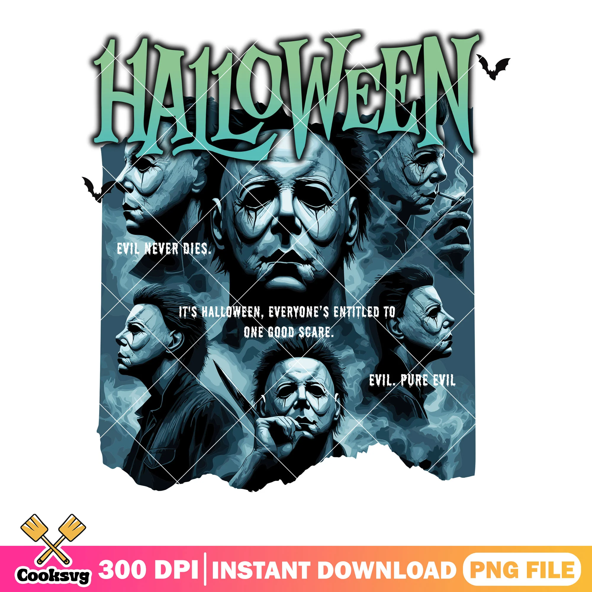 Blue banner michael myers png, serial killer png, scary night png