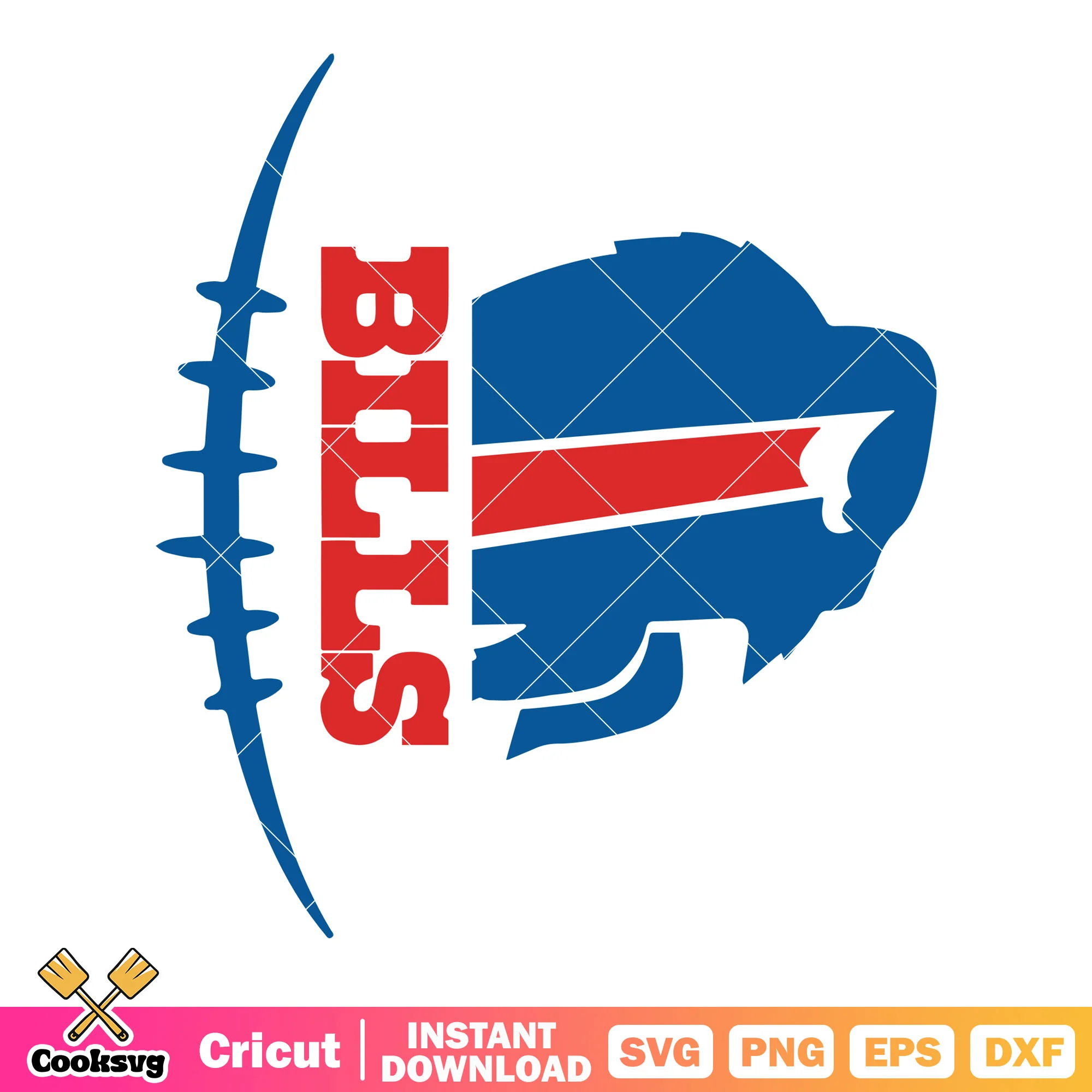 Blue bills american svg, football team bills svg, nfl football svg