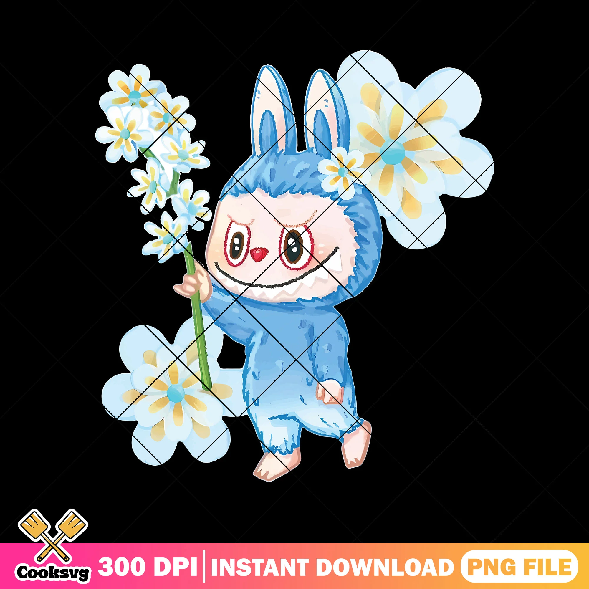 Blue labubu design png, labubu big png, labubu near me png