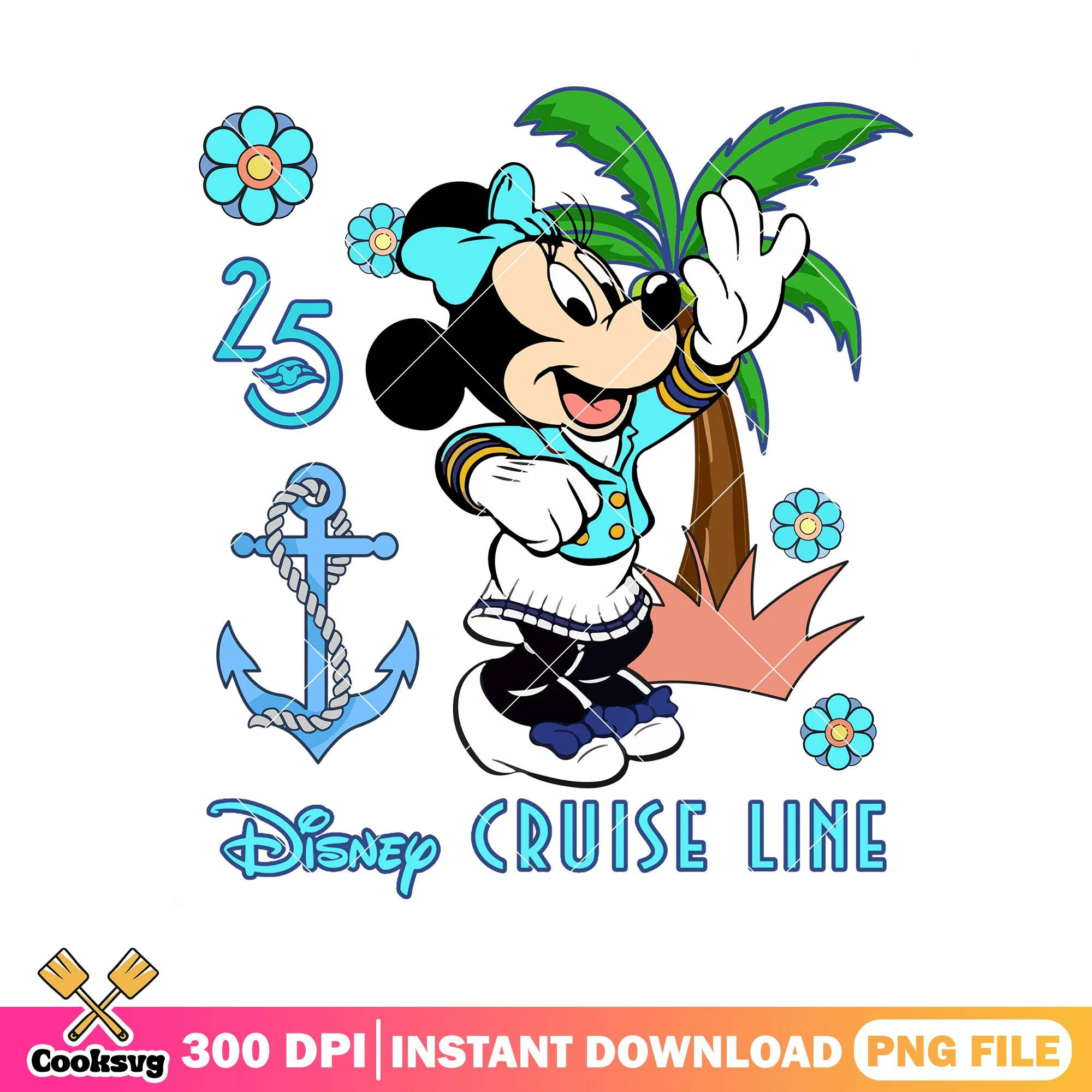 Blue minnie sailors time png, disney cruise line png, minnie mouse png