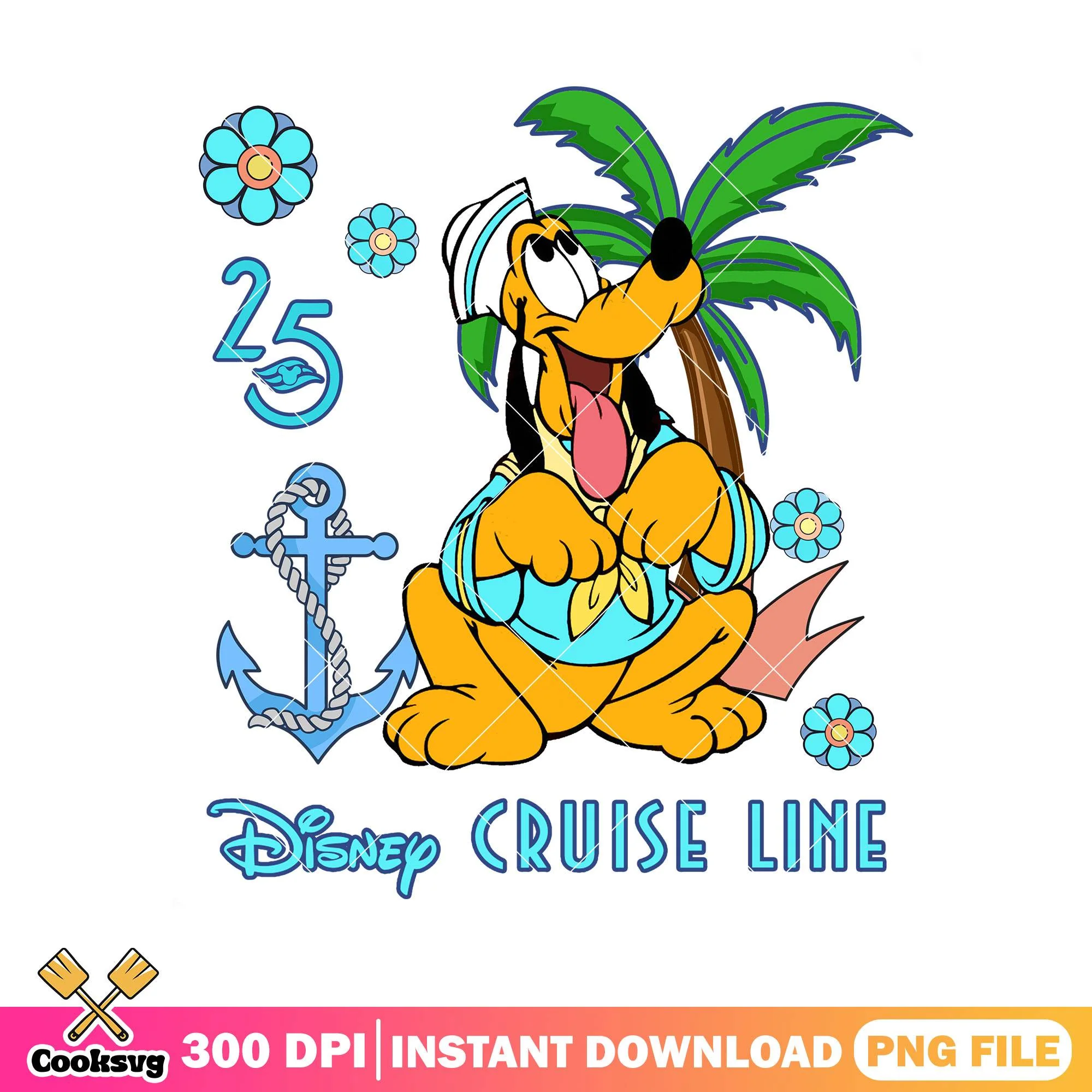 Blue sailor dog disney png, cruise travel png, pluto the dog png