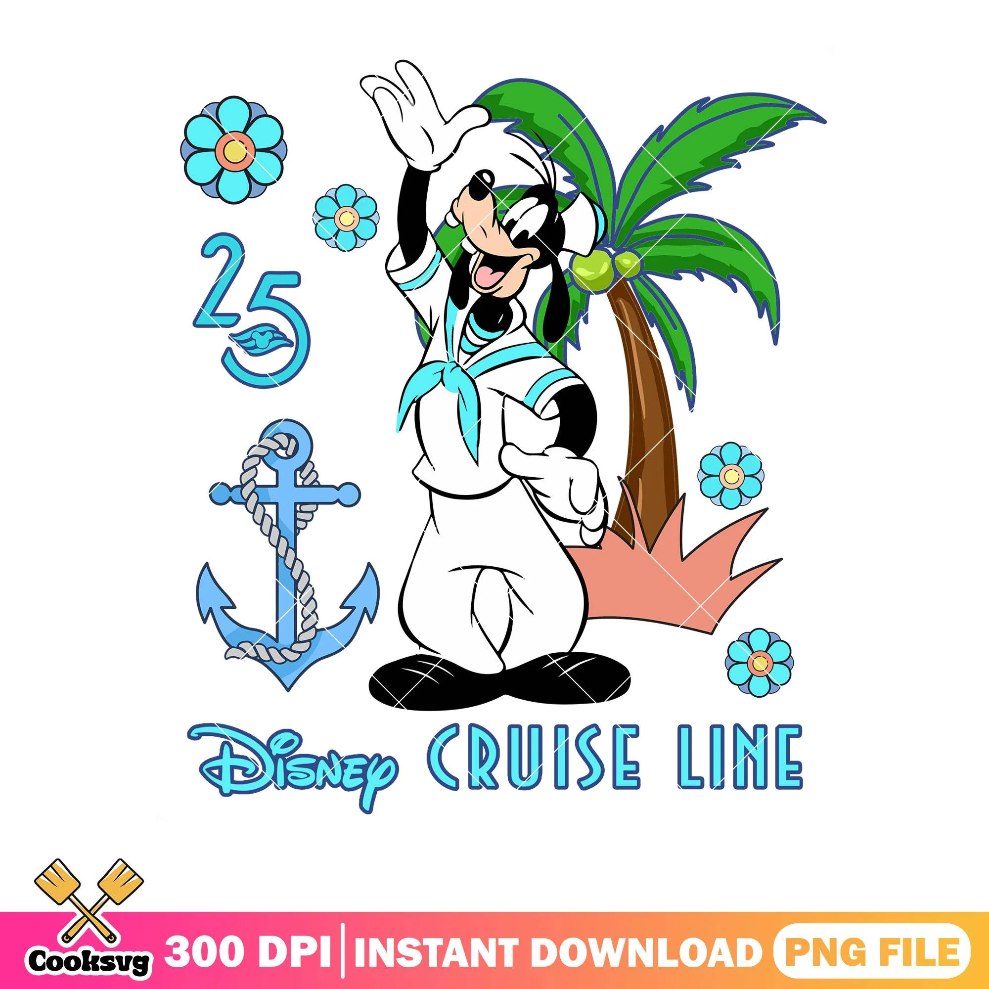 Blue sailor goofy cruise png, cruise gift png, goofy png
