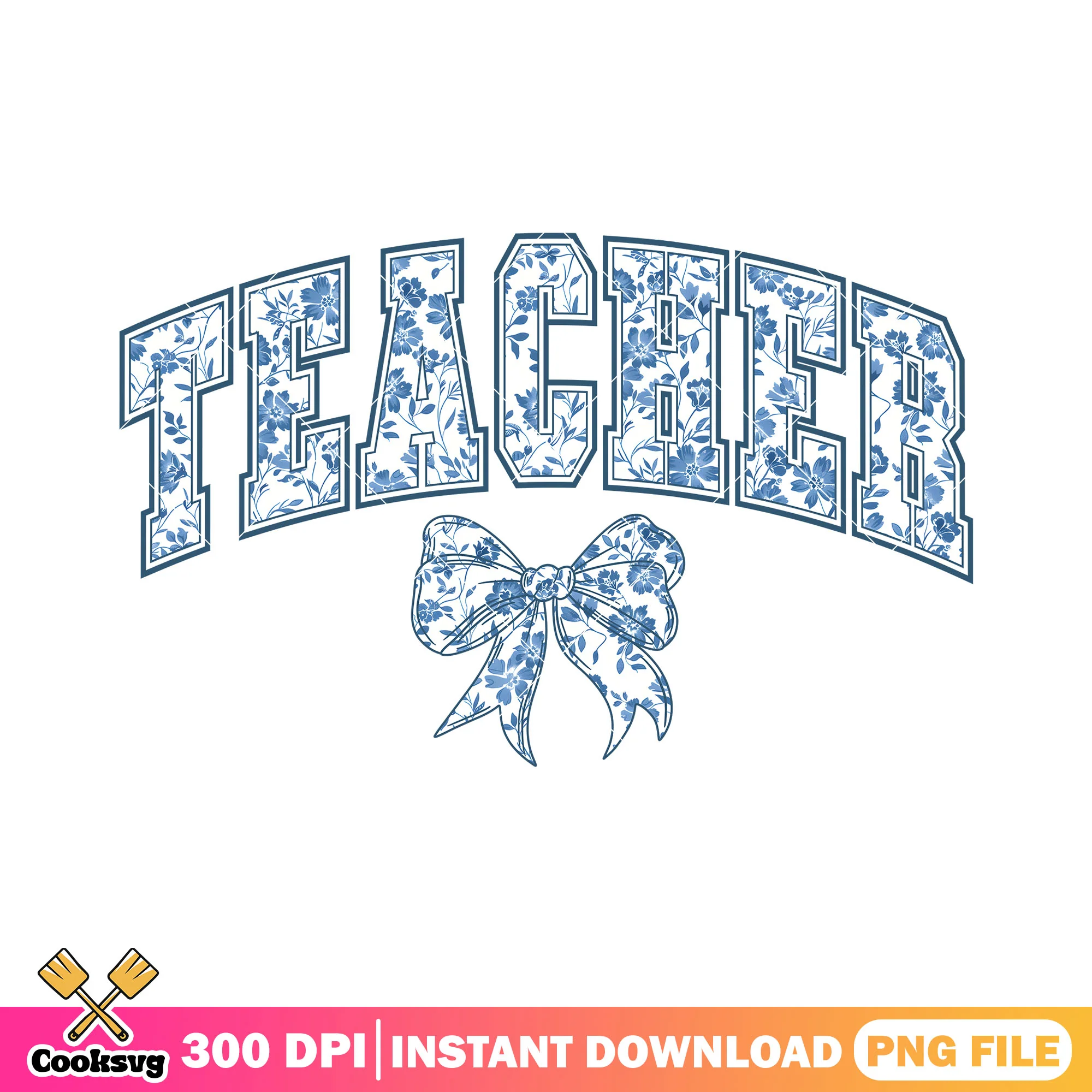 Blue white teacher font png, logo teacher png, going back to school png