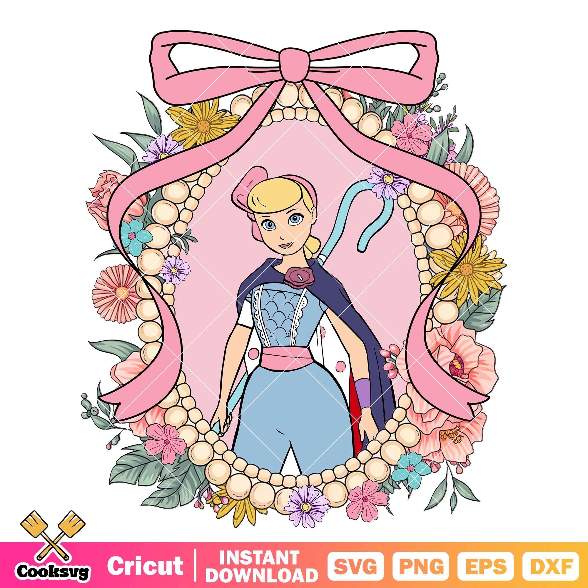 Bo Peep toy story disney bow tie mirror png, toy story character png