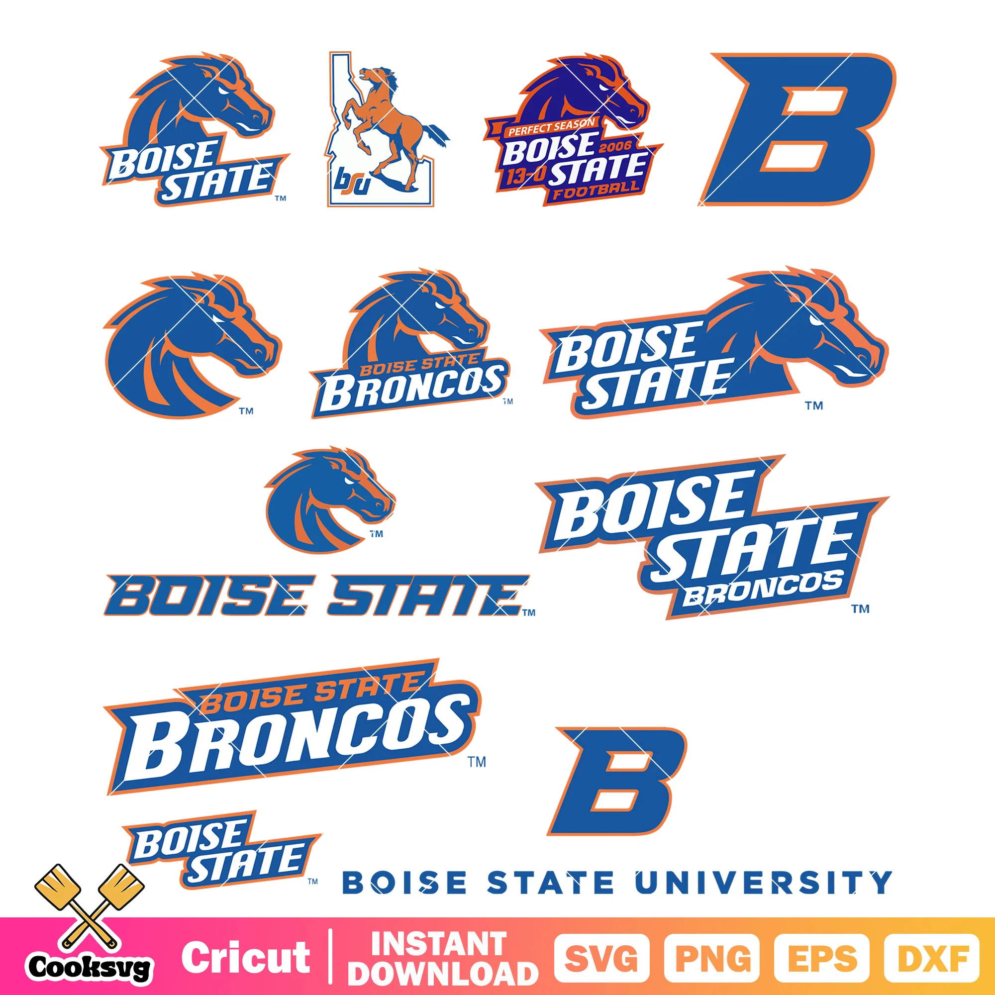 Boise State Broncos logo bundle design svg, ncaa logo svg