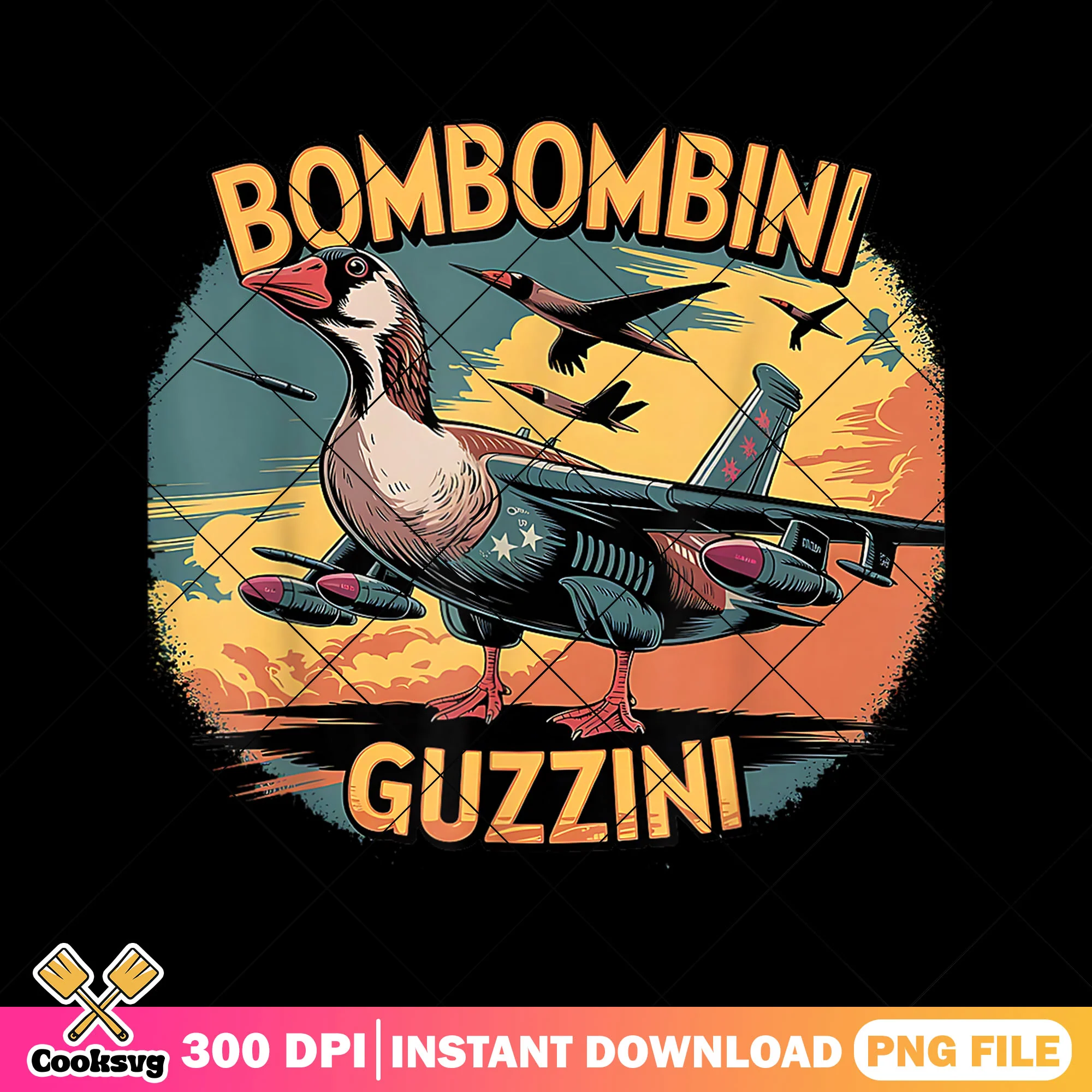 Bombombina gusini italian file png, trendy meme png, funny goose png