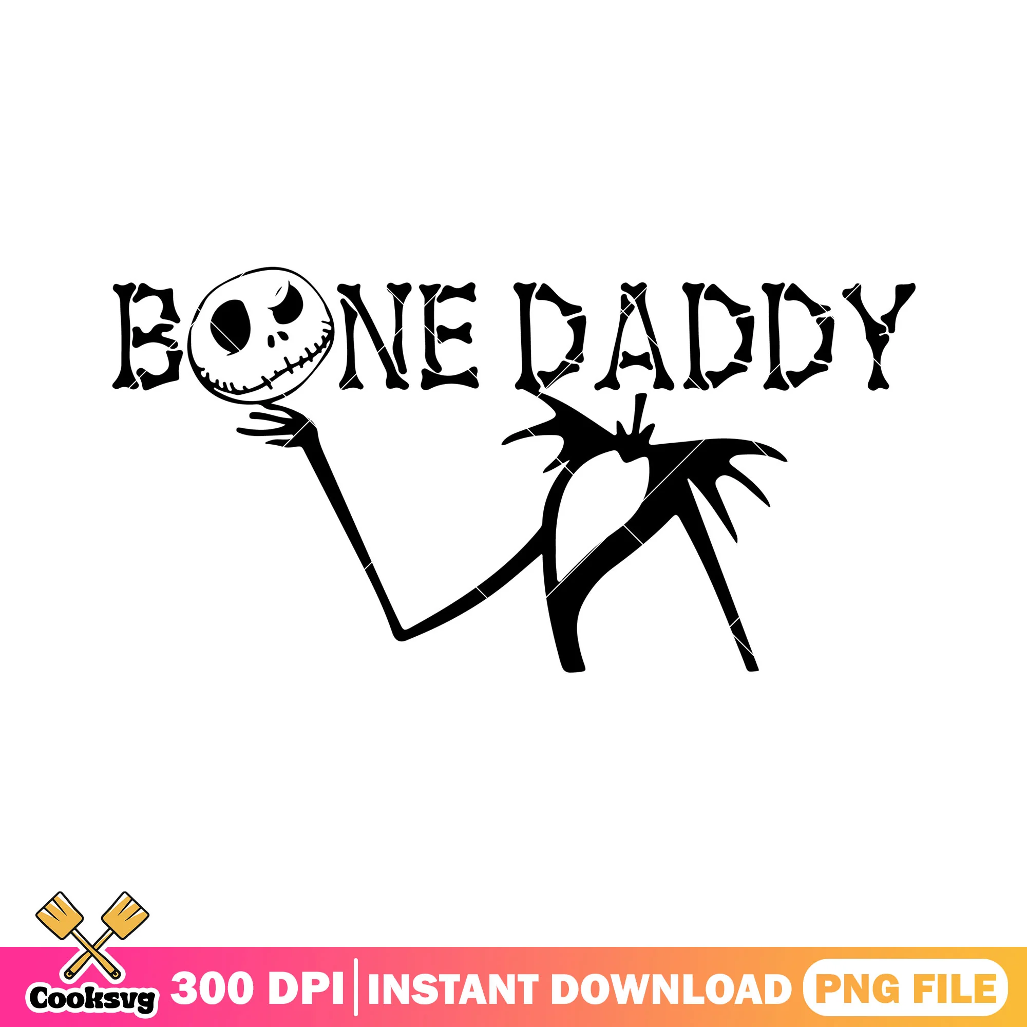 Bone daddy design png, welcome halloween png, disney cartoon png