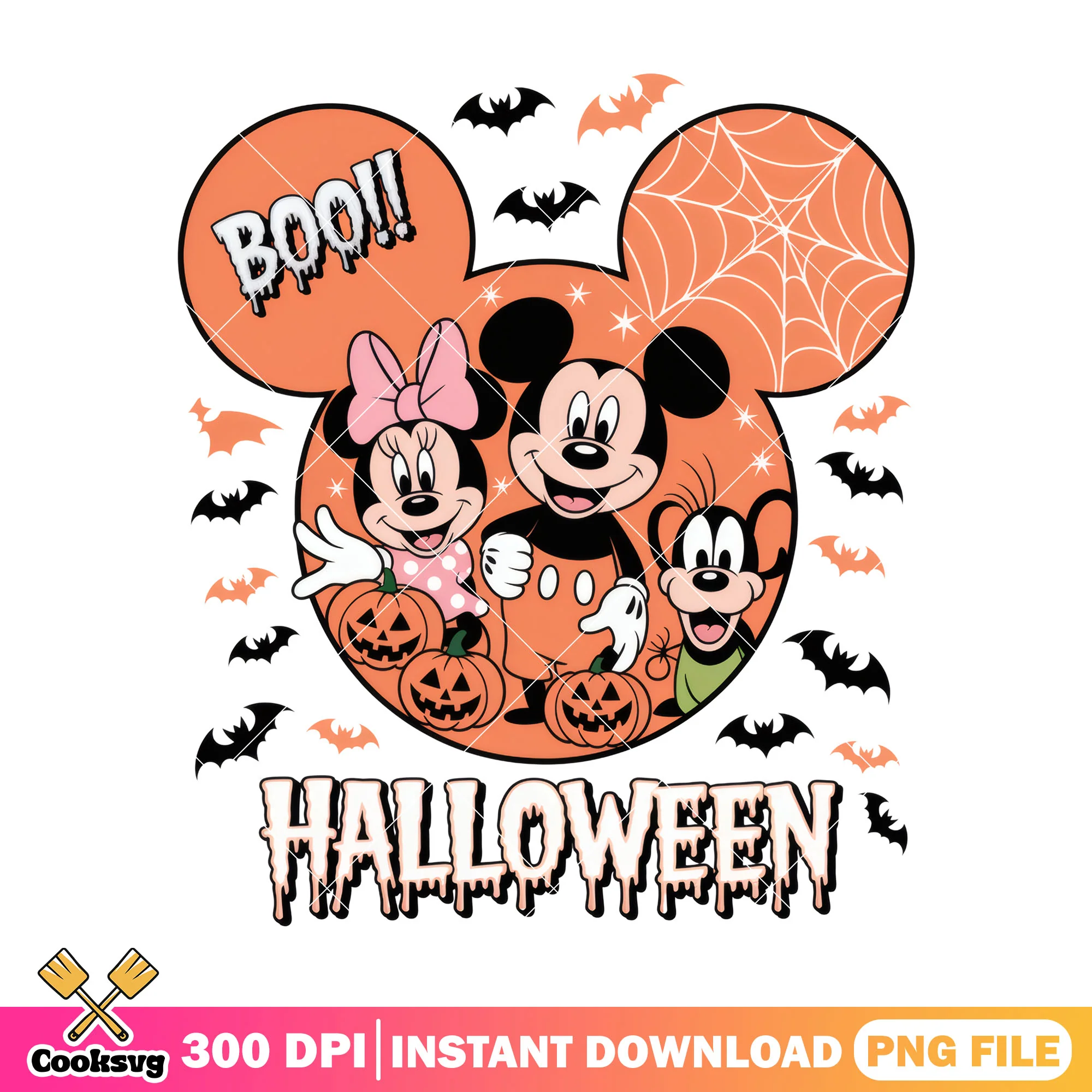 Boo mickey mouse halloween png, halloween costume png, disney plus png