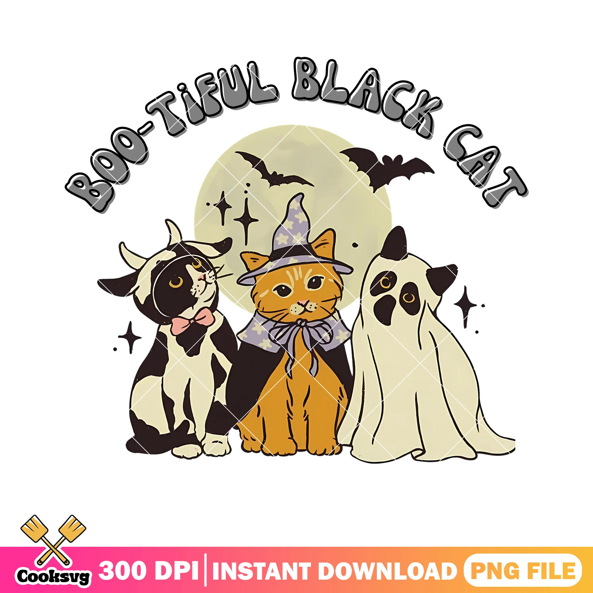 Boo tiful black cat png, wizard costume png, scary halloween night png