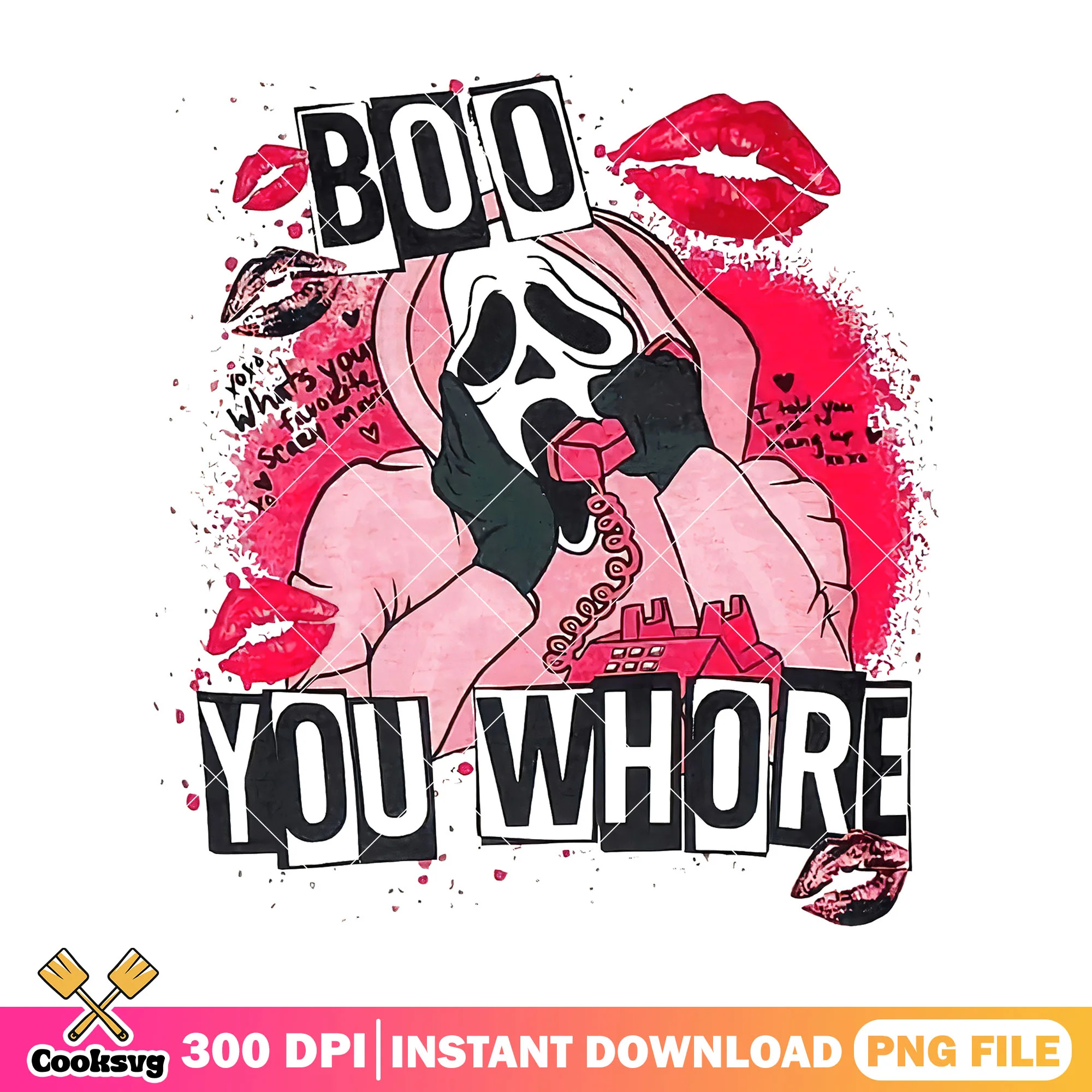 Boo you whore horror png, horror movies png, halloween png