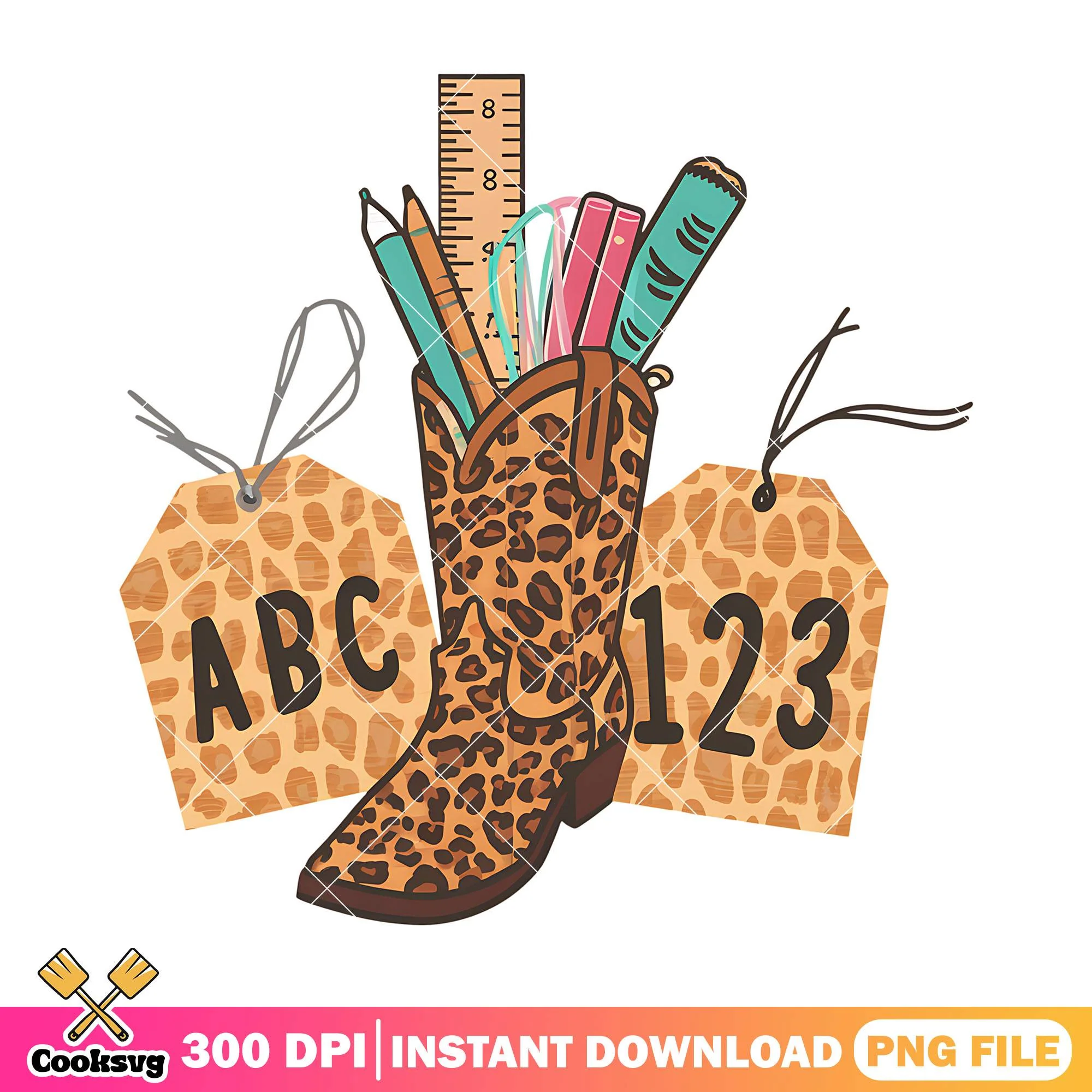 Boot pencils design png, back to school decor png, color boot png