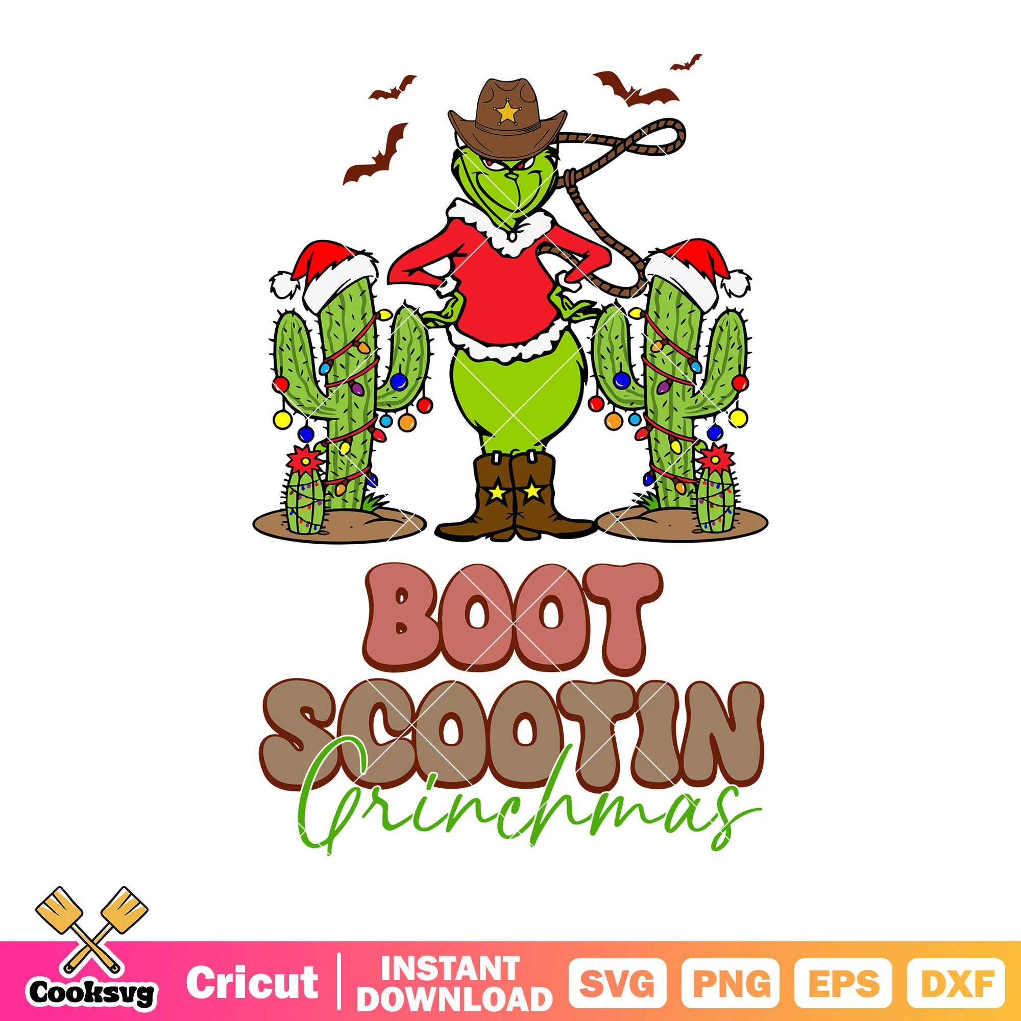 Boot scootin grichmas svg, scary bats svg, santa claus hat svg