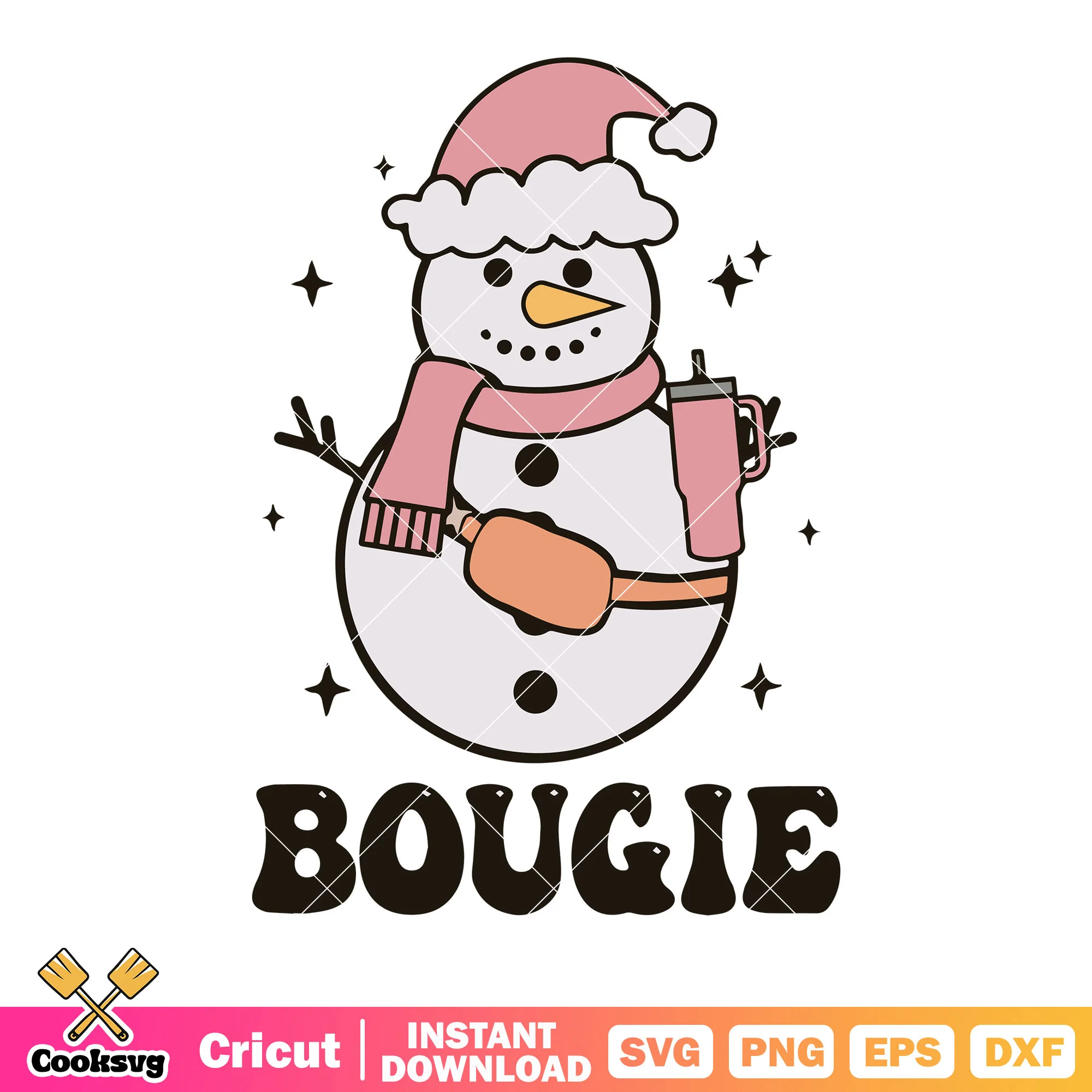 Bougie snowman svg, starry night svg, pink santa claus hat svg