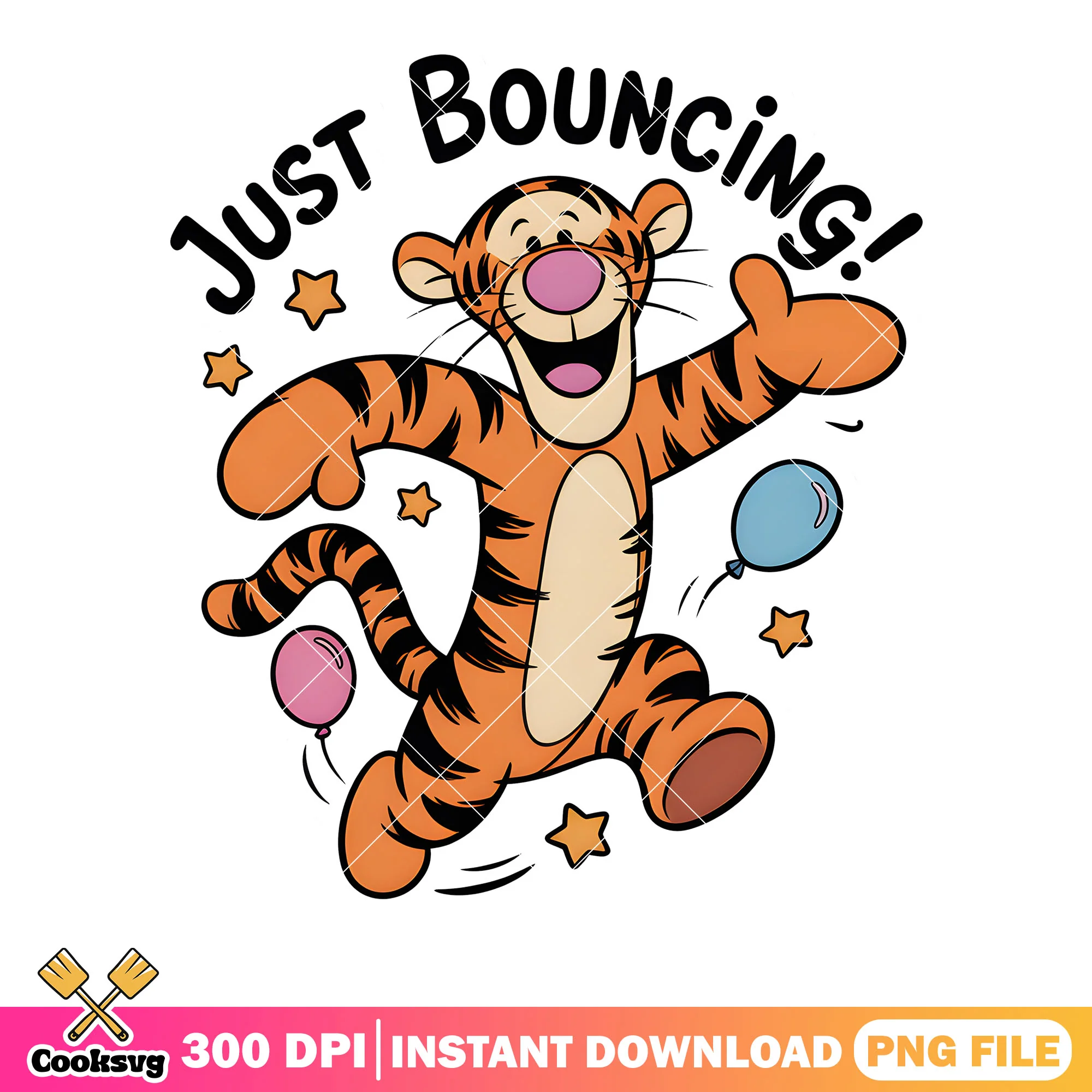 Bouncing tigger vibes png, disney tigger png, winnie the pooh png