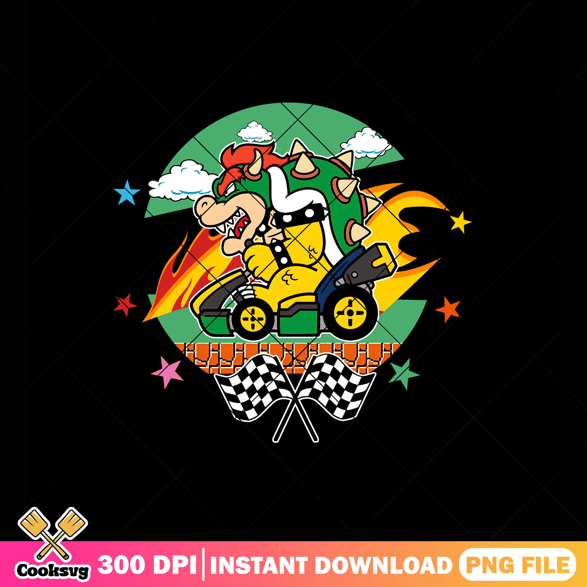 Bower super mario png, mario racing kart png, nintendo art png