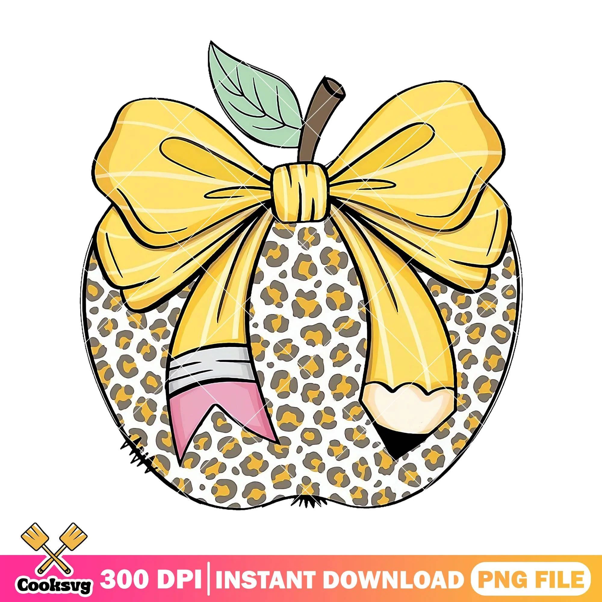 Bows with apple file png, go back to school png, cute image png