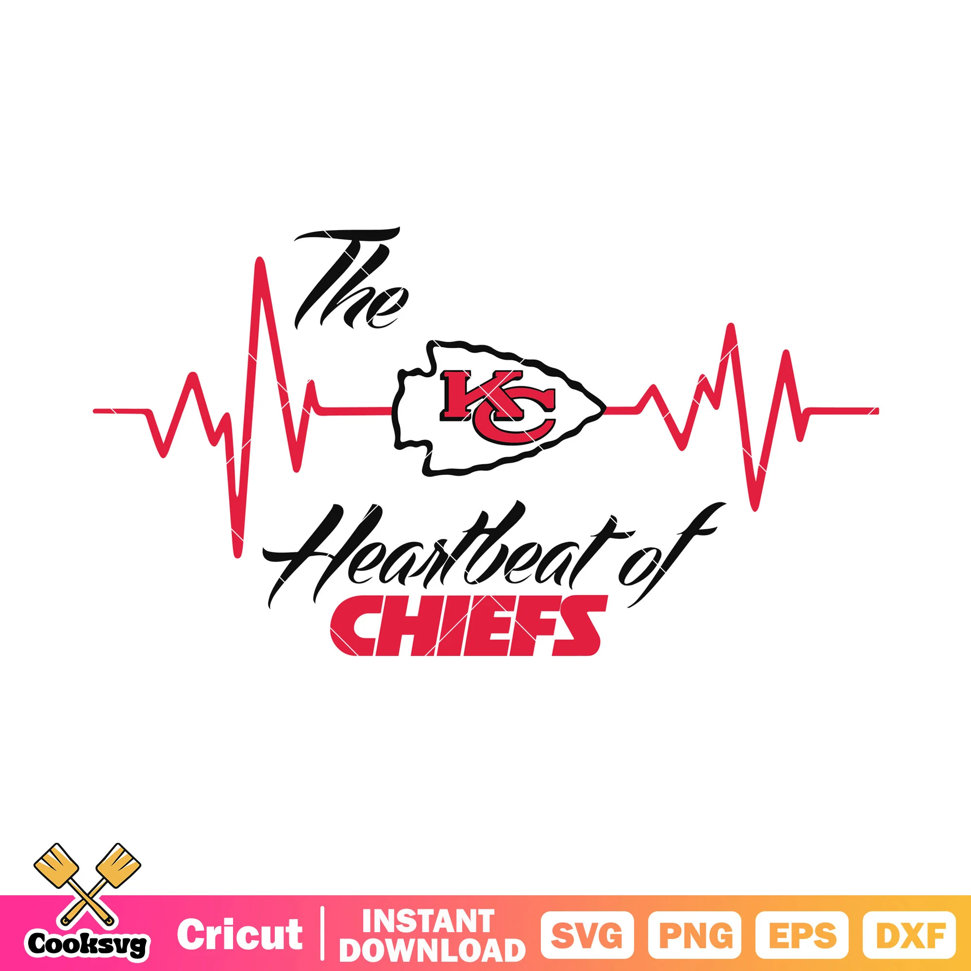 BPM kc heartbeat chiefs svg, kansas city chiefs svg, nfl teams svg