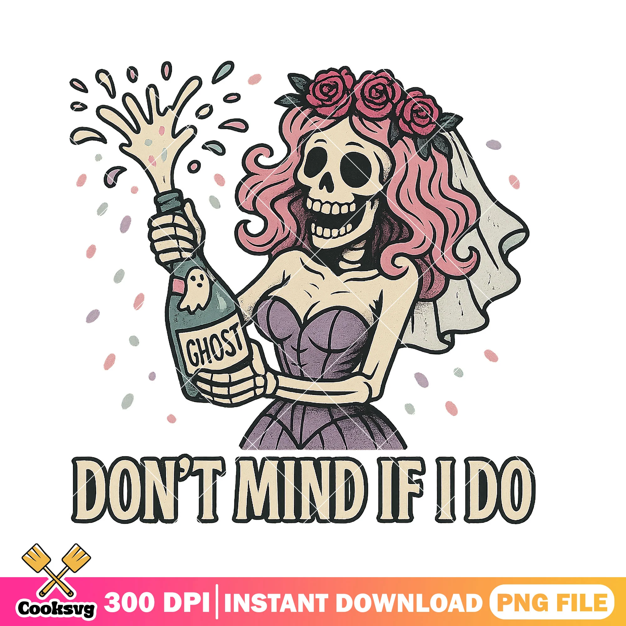 Bride cheers in skeleton style png, bride cute png, bride design png