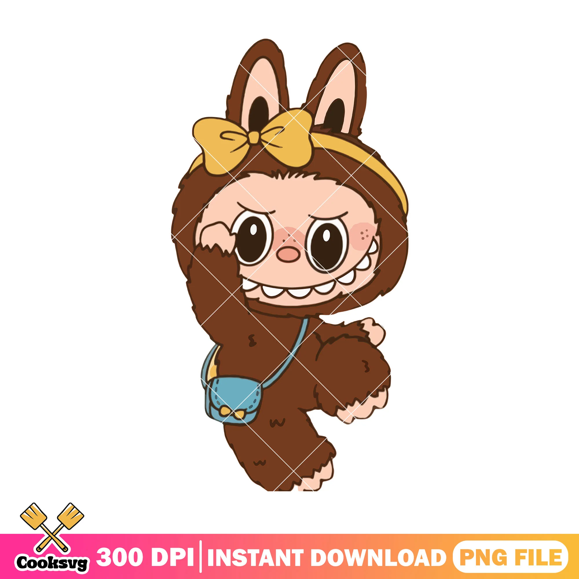 Brown labubu design png, labubu girl png, labubu monster png