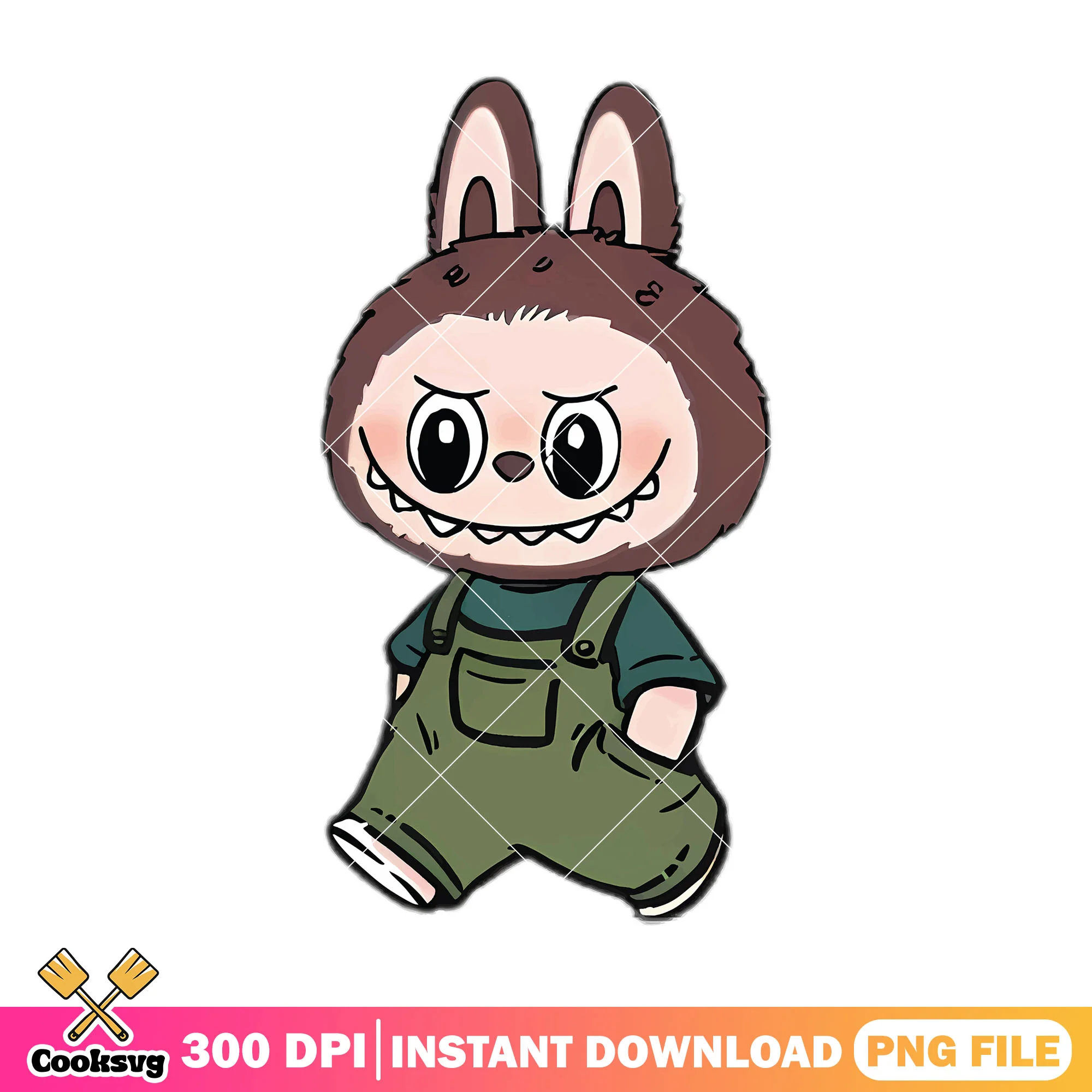 Brown labubu monster design png, labubu cute png, labubu hehe png