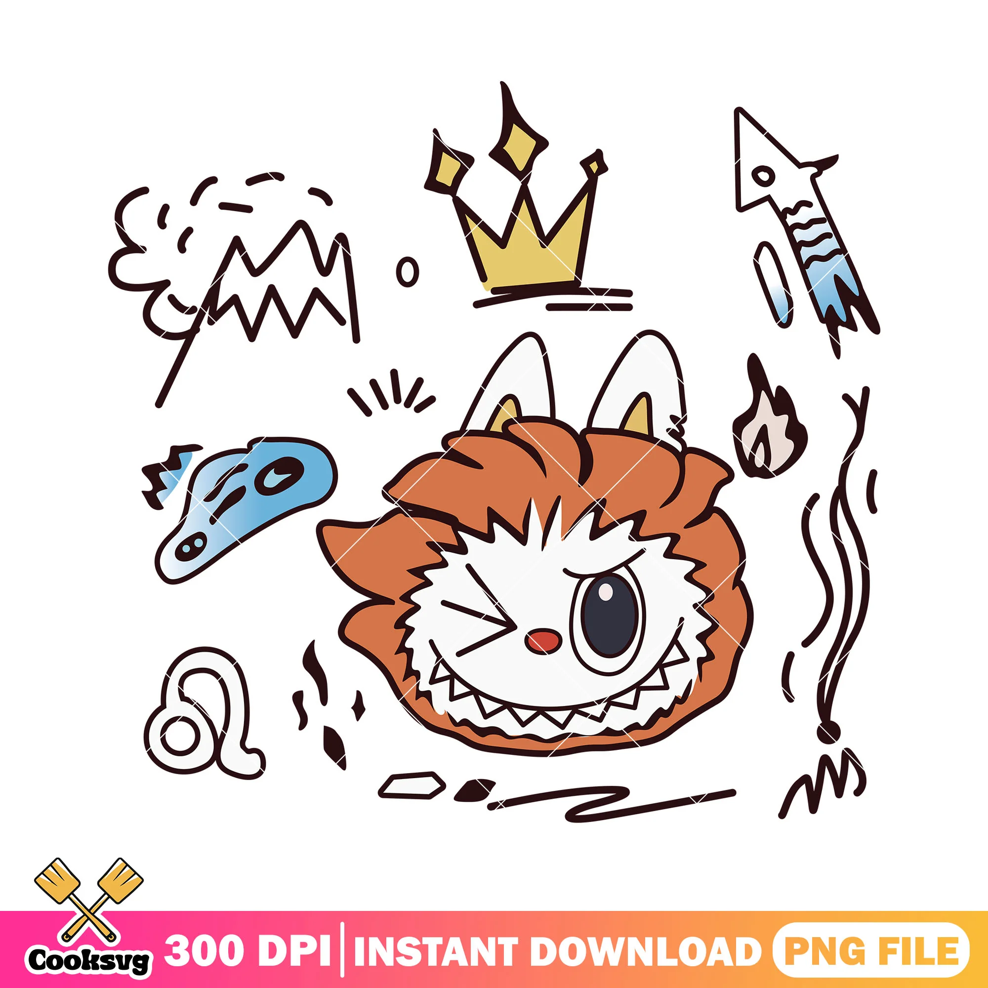 Brown Labubu monster head png, labubu head png, labubu dolls png