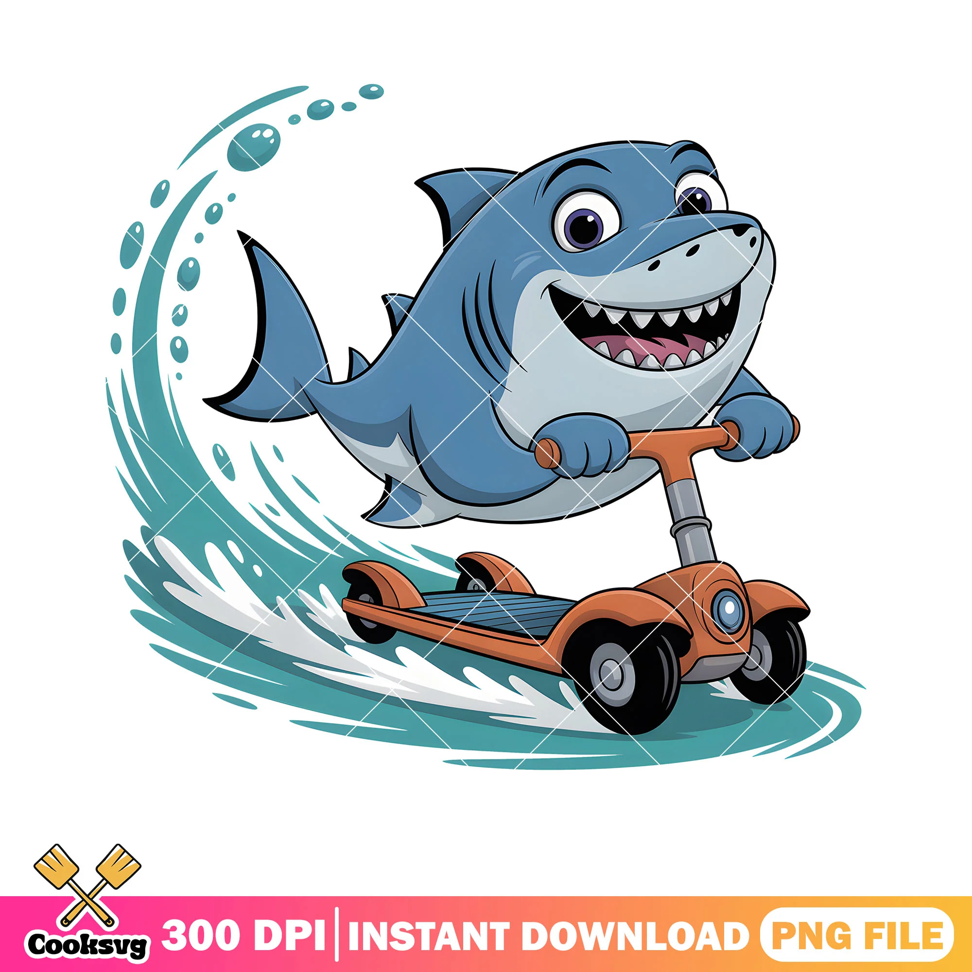 Bruce shark ocean vibes png, disney character png, bruce the shark png