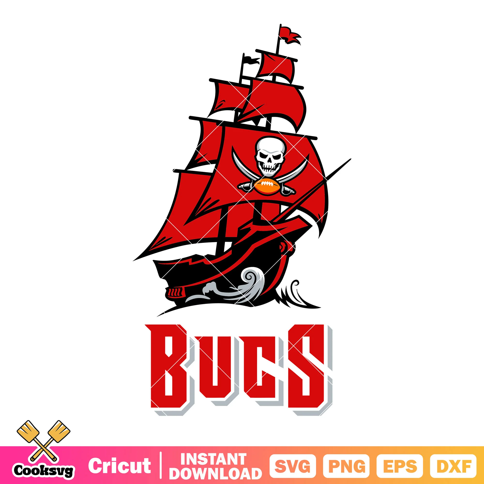 Bucs red huge pirate ship svg, tampa bay buccaneers svg, nfl teams svg
