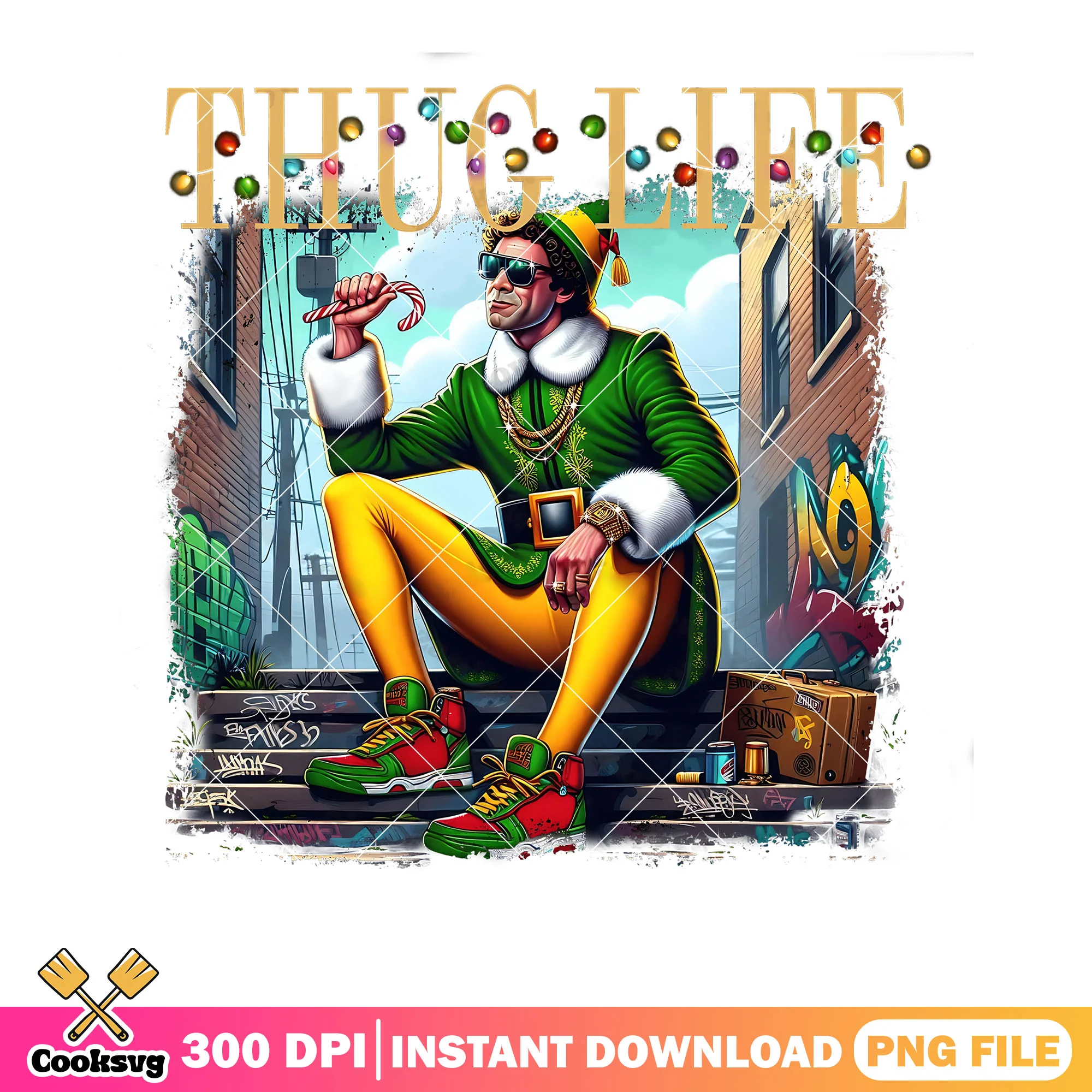 Buddy the thug elf xmas png, merry xmas png, buddy the elf png