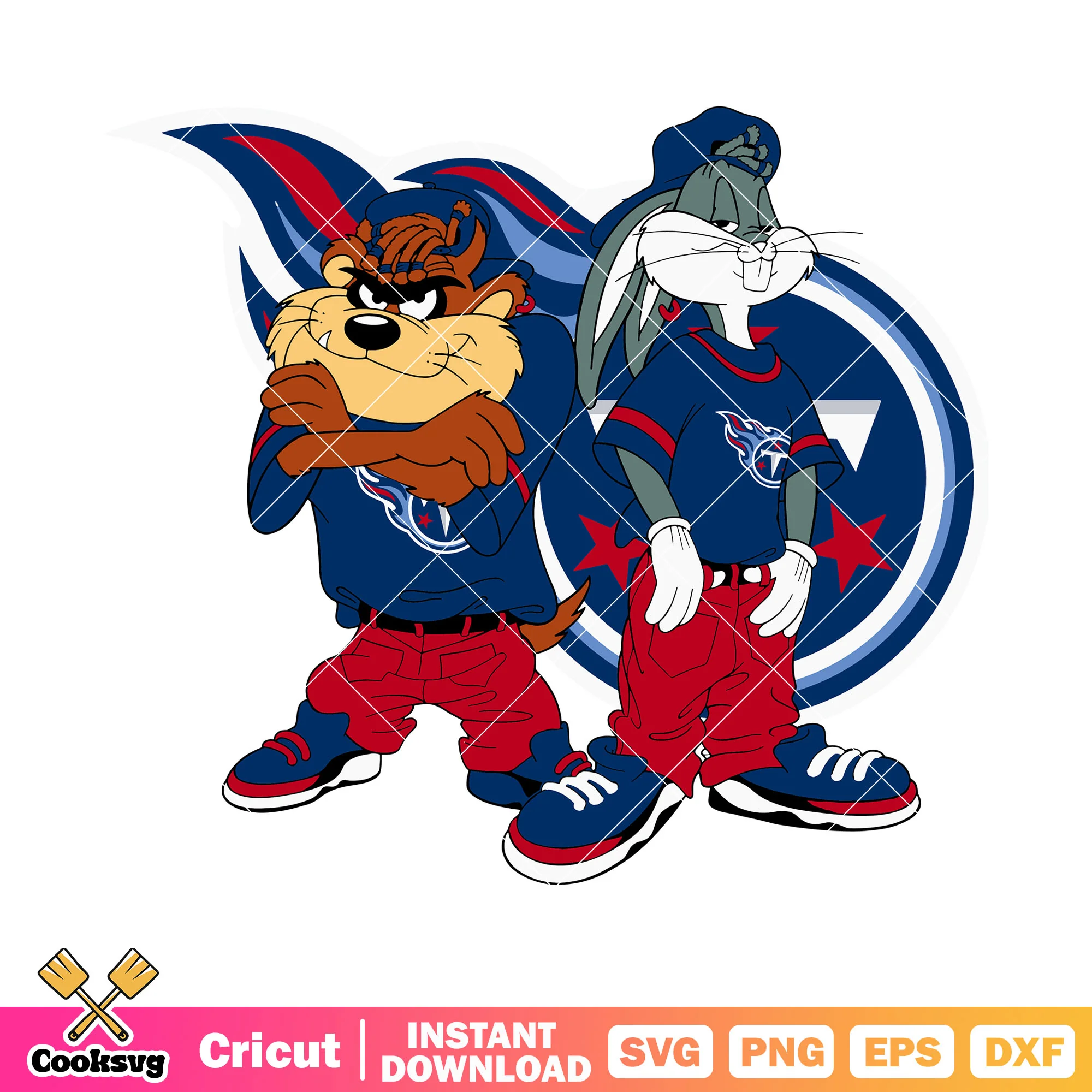 Bug bunny nfl team svg, tennessee titans svg, Tasmanian devils svg