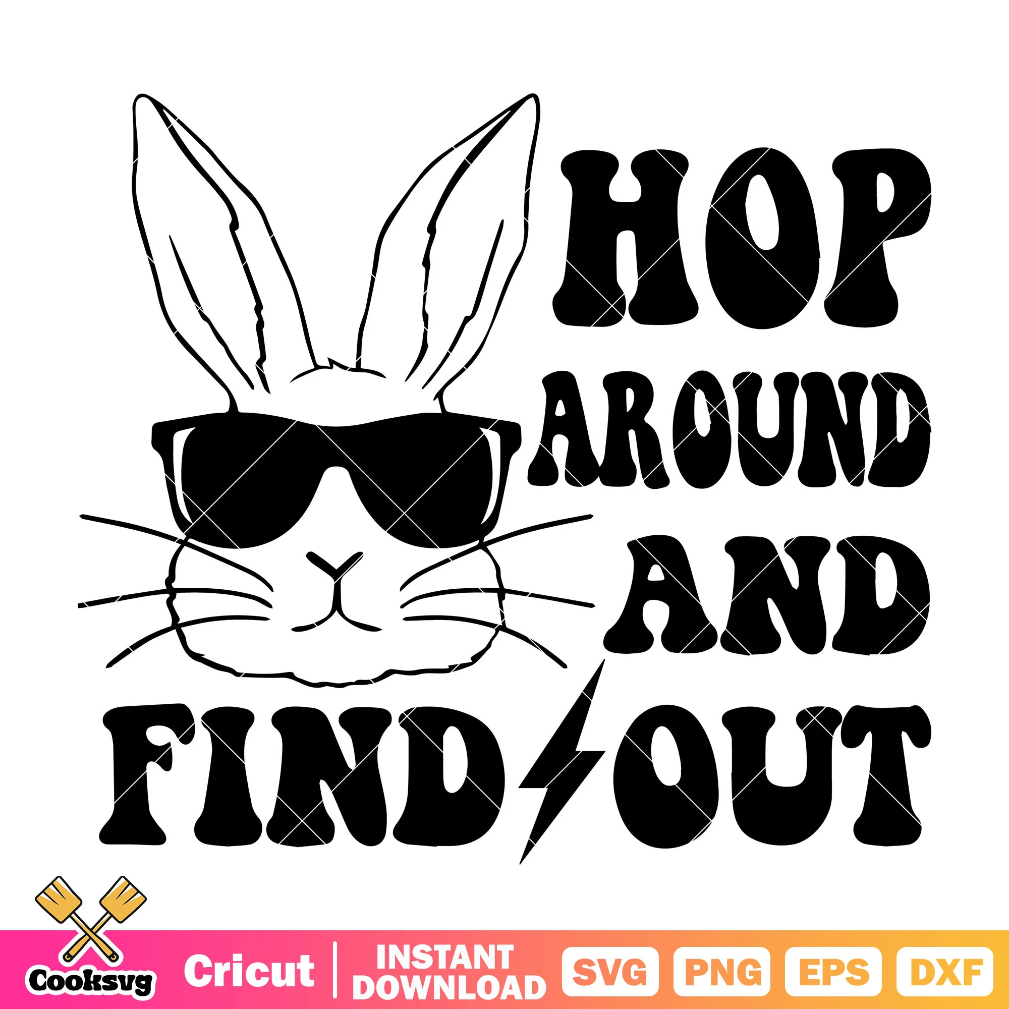 Bunny hop around and find out svg, bunny easter svg, hopping around svg