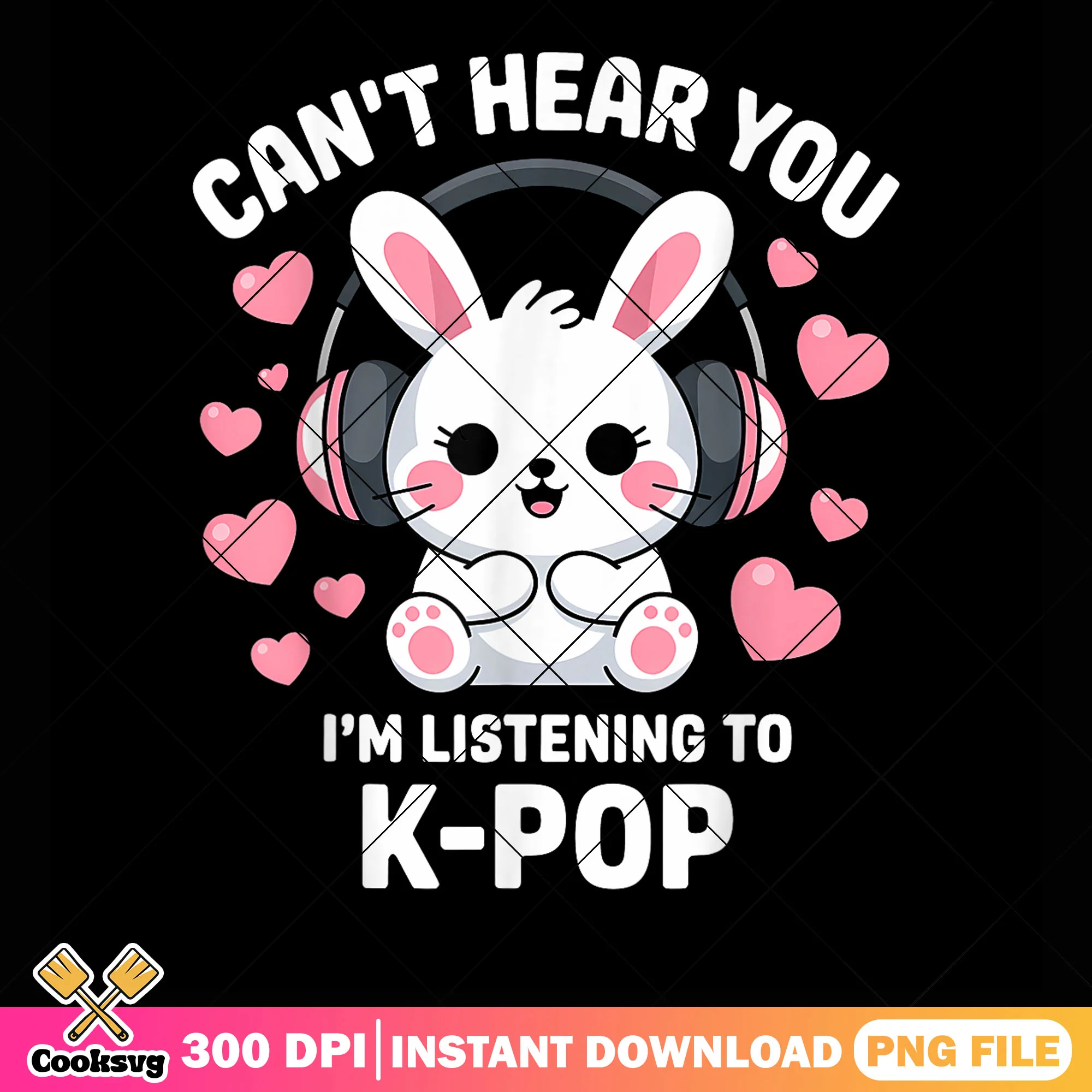 Bunny listening to kpop png, huntrix kpop png, kpop saja png